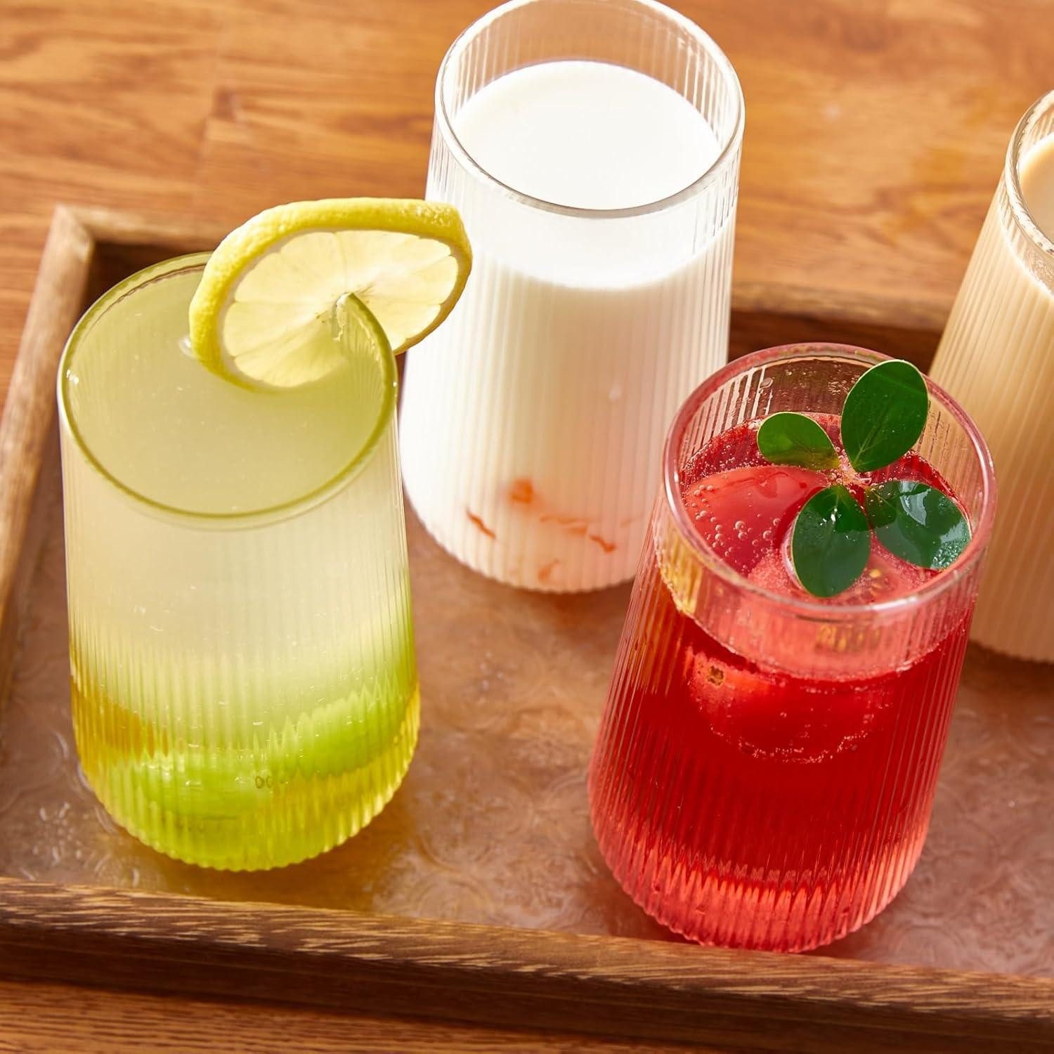 LuxusKollektion Latte-Macchiato-Glas Latte Macchiato Gläser Cappuccino Kaffeegläser 400ml 2er Set