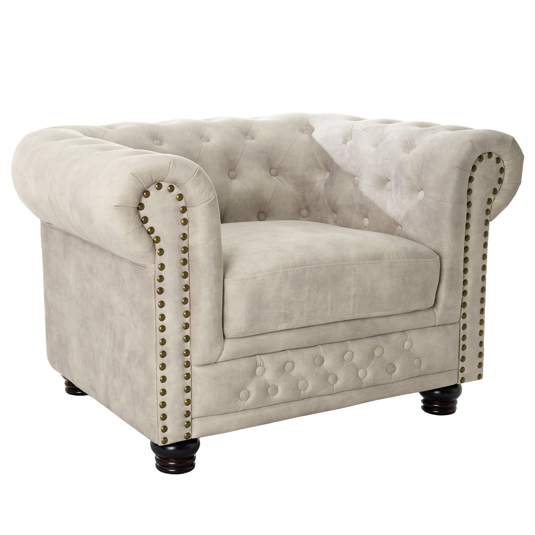 riess-ambiente Sessel CHESTERFIELD 110cm champagner (Einzelartikel, günstig online kaufen