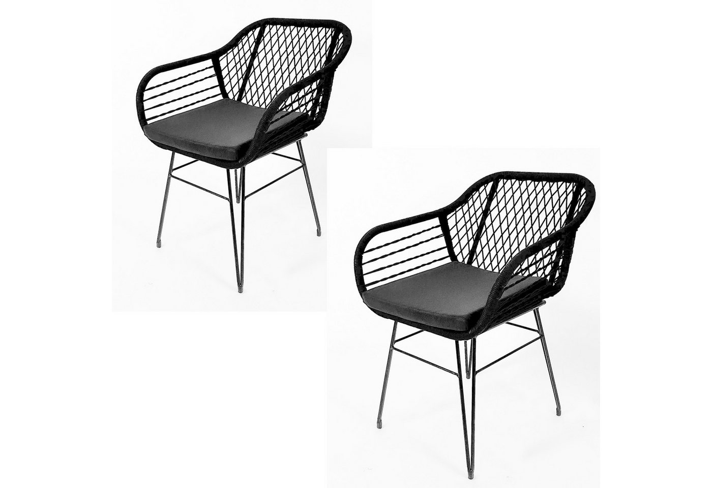 Kobolo 4-Fußstuhl Esszimmerstühle Stuhl inkl Kissen - 2er Set (aus Taslan, 2 St)