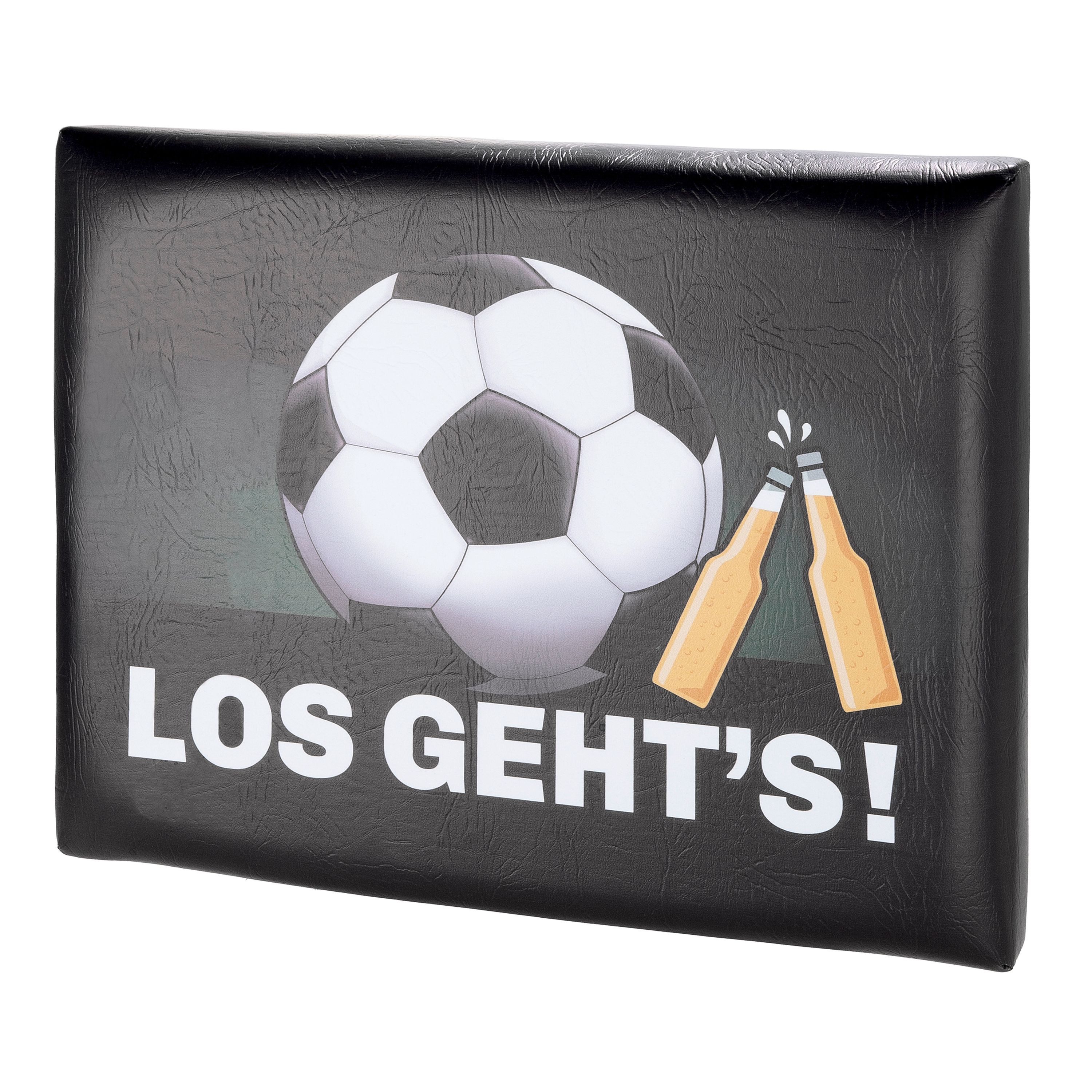 Cult at Home Hocker LOS GEHT´S - Bierkasten Aufsatz - Fußball - Sitzauflage - Deutschland (1xSitzauflage für Bierkiste, Bierkastenauflage - Hocker), Bierkiste Bierkasten Sitzkissen Kissen mit Bier Männergeschenk