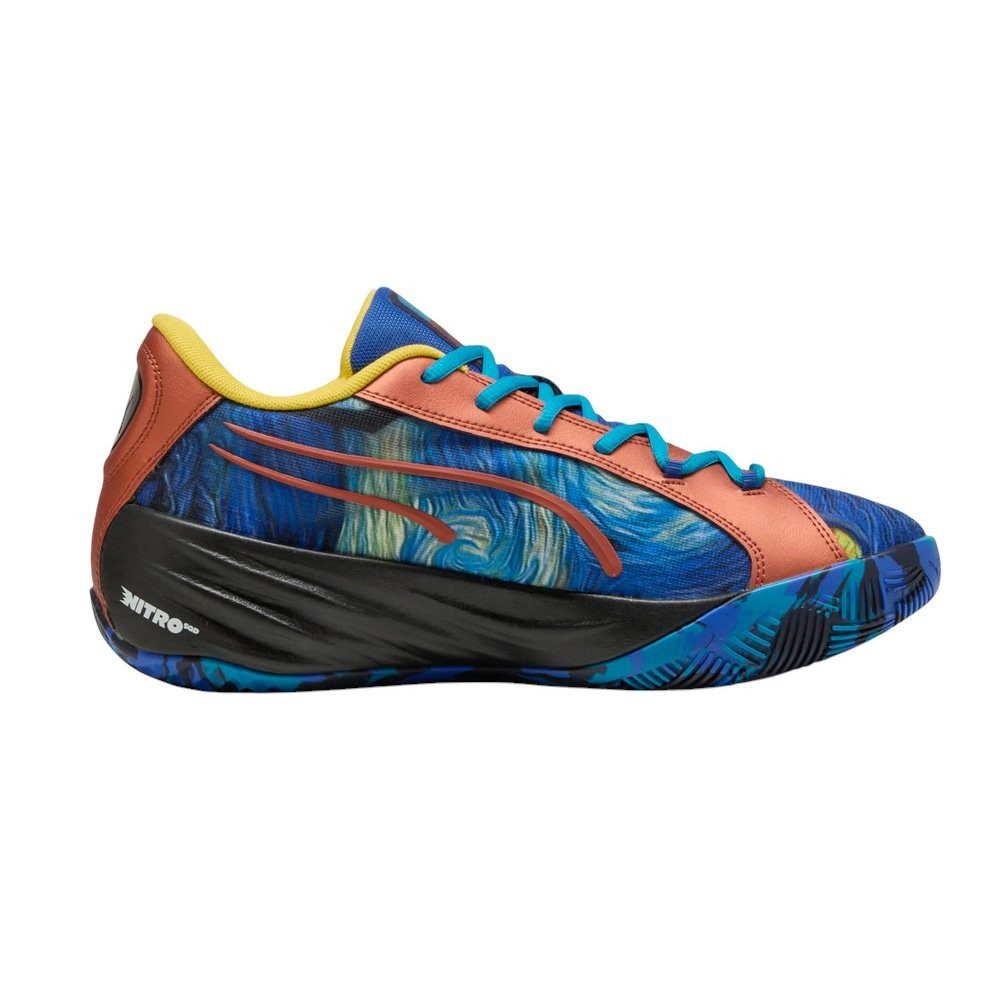 PUMA Hallen-Indoorschuhe All-Pro Nitro Dylan Exhibit (Basketball) blau/bunt Badmintonschuh