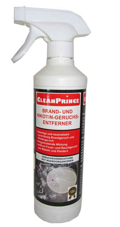CleanPrince Geruchsentferner Brand- und Nikotingeruch-Entferner, neutralisiert auf Basis von pflanzlichen Mikroorganismen üble Gerüche