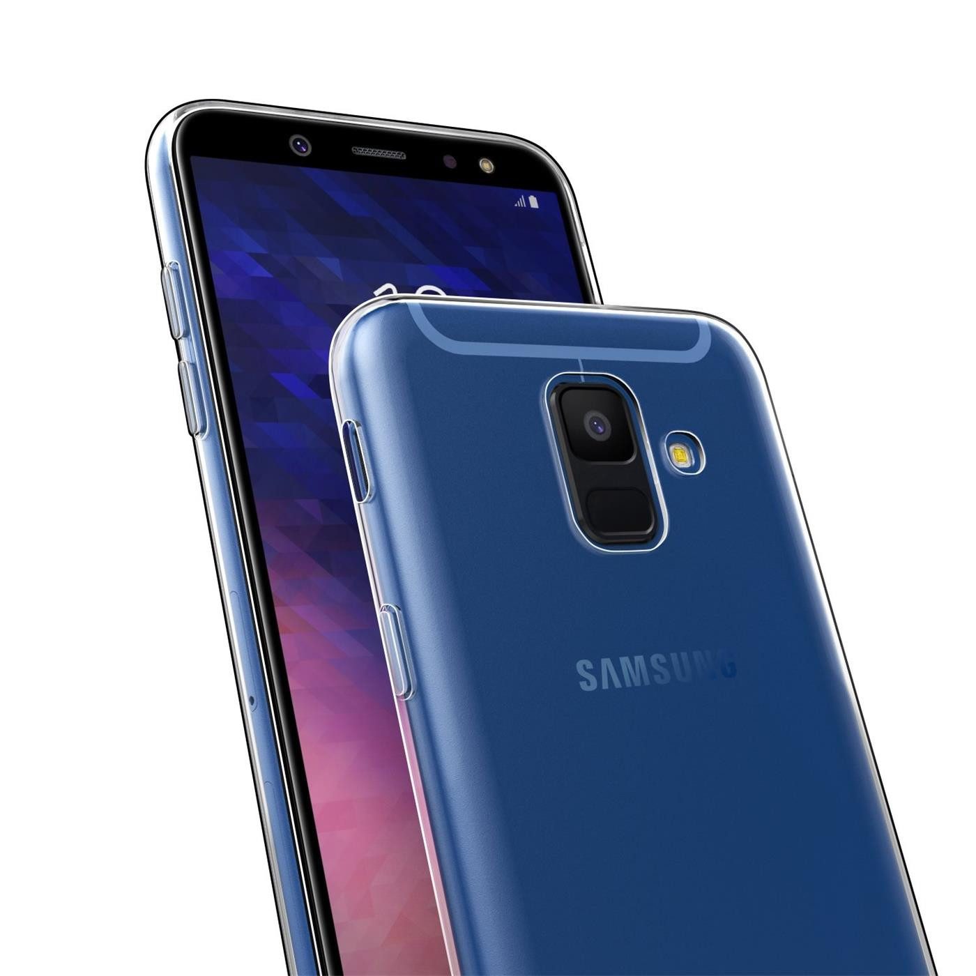 CoolGadget Handyhülle Silikon Handy Hülle Slim für Samsung Galaxy A6 Plus 6 Zoll, dünne TPU Schutzhülle Case in transparent / durchsichtig