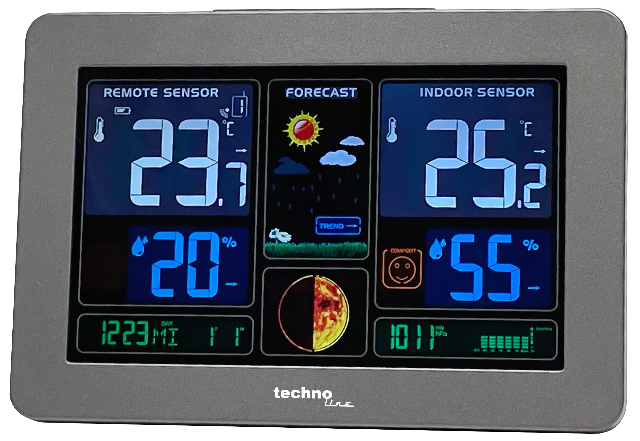technoline WS 6469 Funkwetterstation (1x Außensender, mit farbenfrohem Display und Trendanzeige)