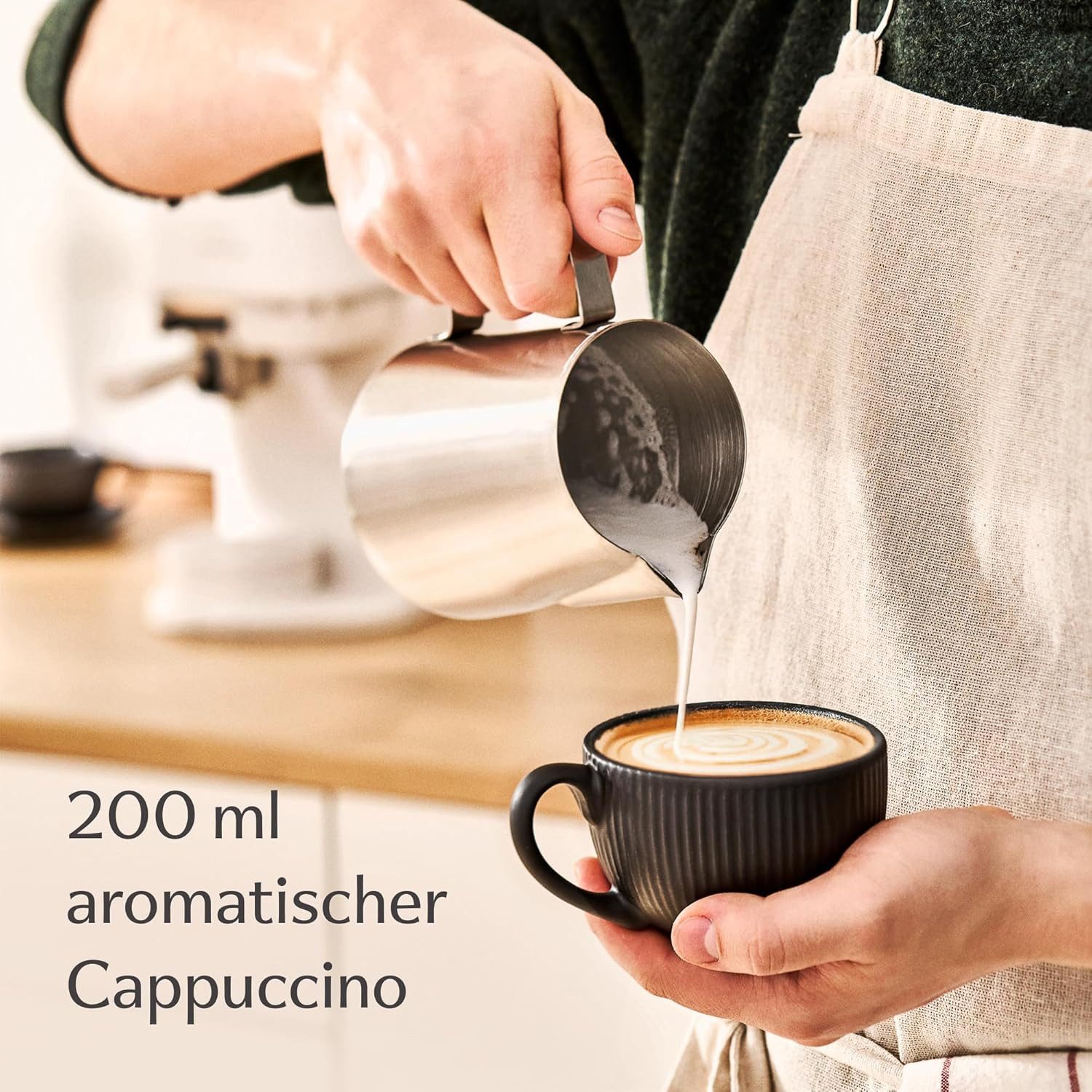 Cosumy Cappuccinotasse Cappuccinotassen mit Untertassen - 6er Set - 200ml, 12-tlg., Keramik, Mit Untertassen - Hält Lange warm - Spülmaschinenfest - 200ml