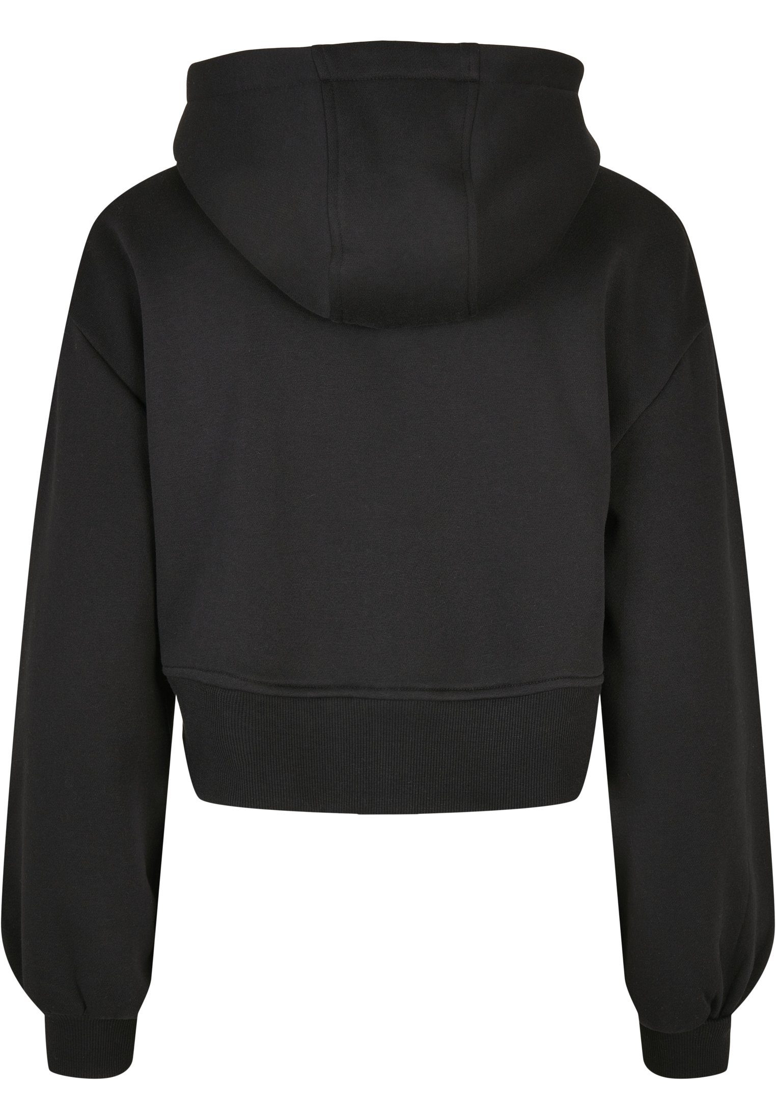 URBAN CLASSICS Sweatjacke Damen Ladies black Short Jacket Zip Oversized (1-tlg)