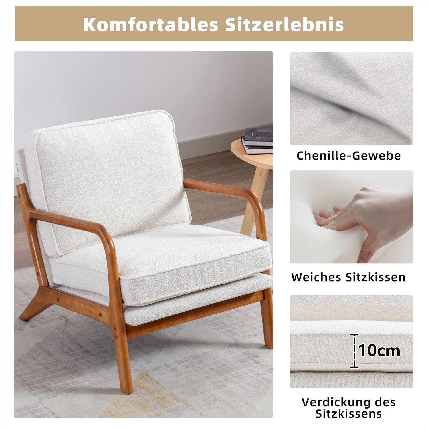 autolock Sessel Loungesessel , Moderner Akzentstuhl Lounge günstig online kaufen