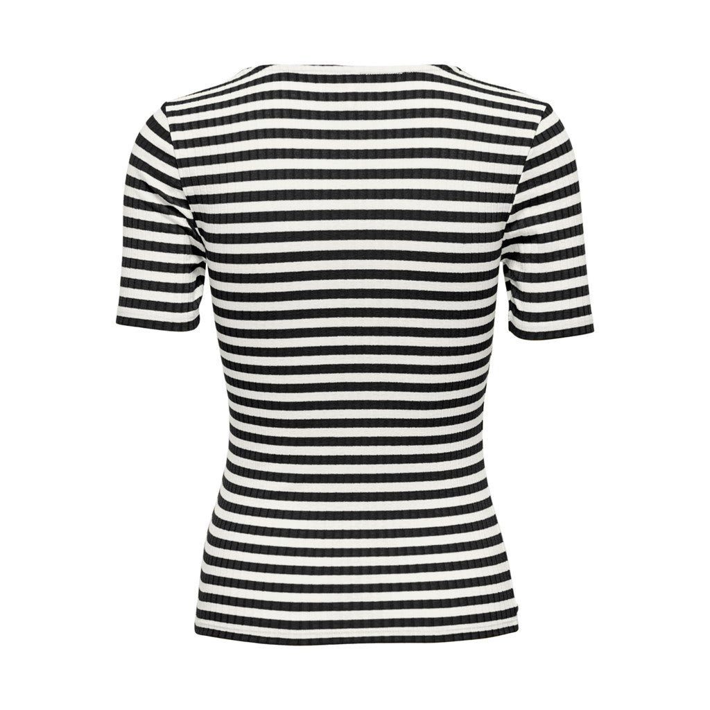 JDY T-Shirt (1-tlg) Stripe Cloud Dancer / Black Fransiska