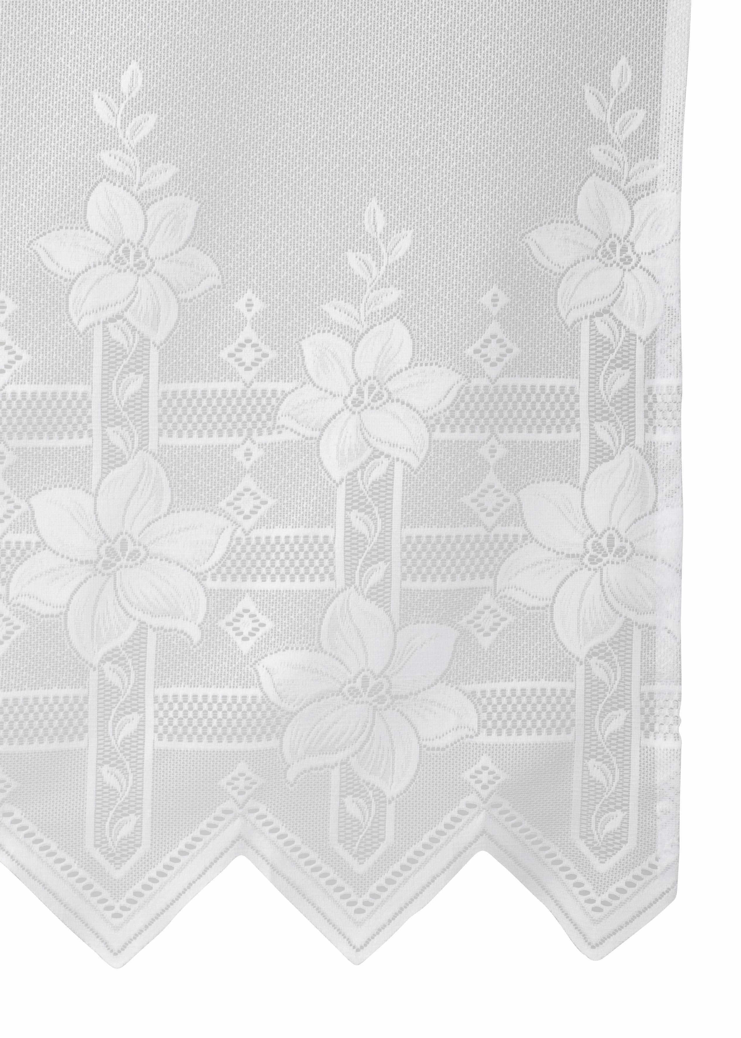 Weckbrodt Gardine Wien (1 St), Kräuselband, halbtransparent, Jacquard, Jacquard, strukturiert, Allover,floral,halbtransparent, Bordüre, Store – Bild 4 von 5