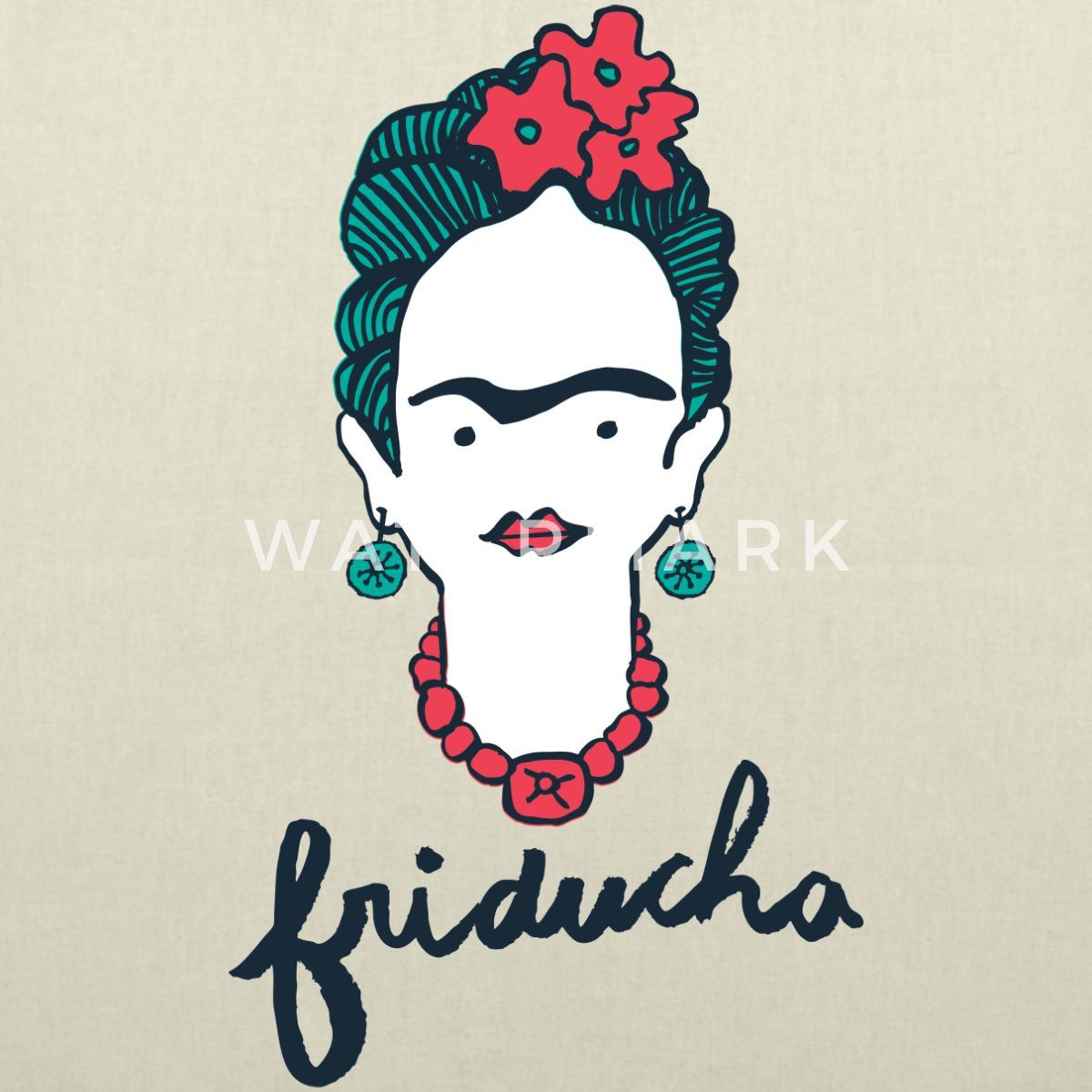Spreadshirt Henkeltasche Frida Kahlo Sketch Friducha Stoffbeutel (1-tlg)