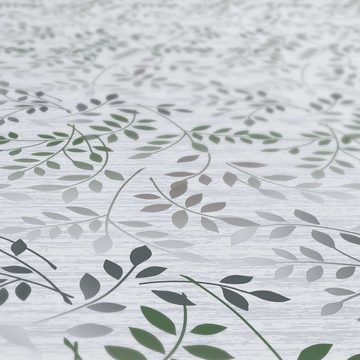 ANRO Tischdecke Tischdecke Wachstuch Blumen Grau Robust Wasserabweisend Breite 140 cm, Glatt