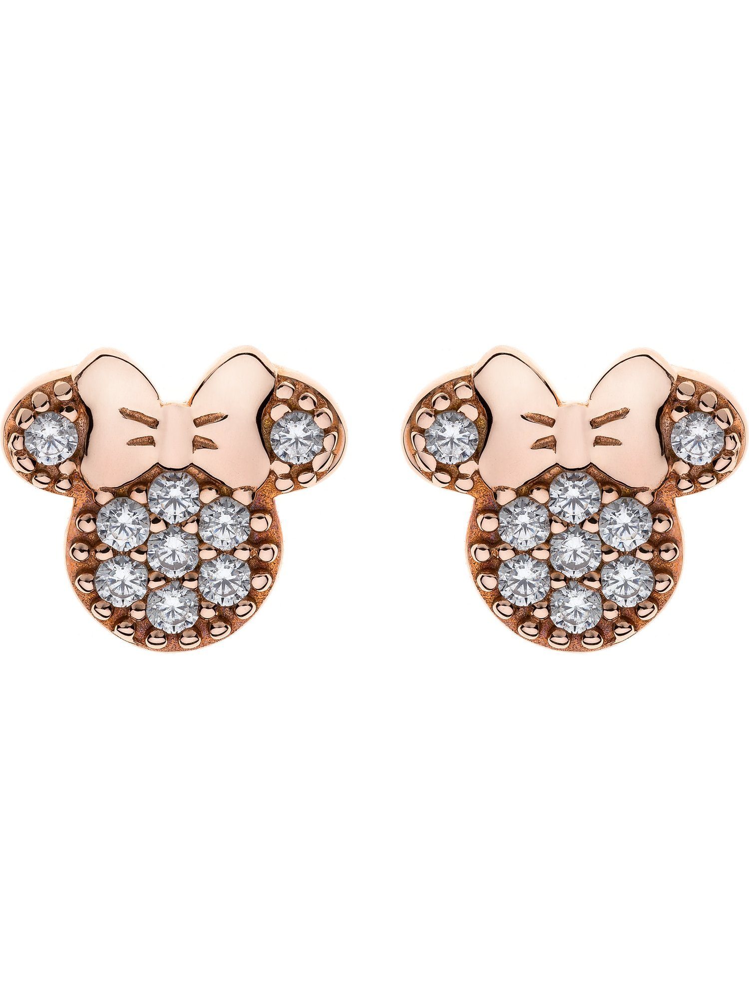 DISNEY Jewelry Paar Ohrstecker Disney Damen-Ohrstecker 925er Silber 10 Zirkonia, Minnie Mouse