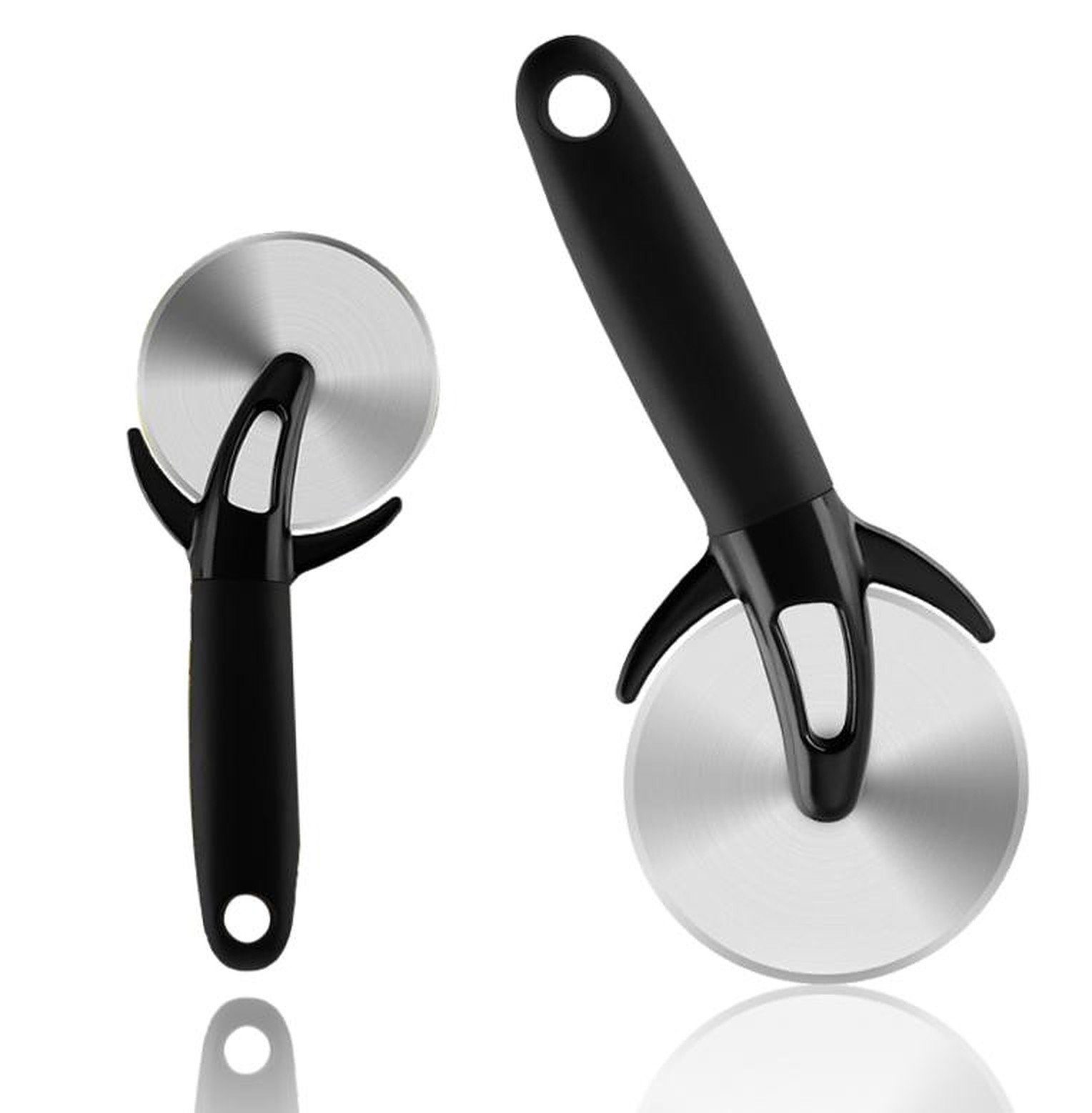 Pizzaschneider 2er Set - XXL Pizzaschneider, Profi Pizzaroller, Pizzarad Ø-9,7cm