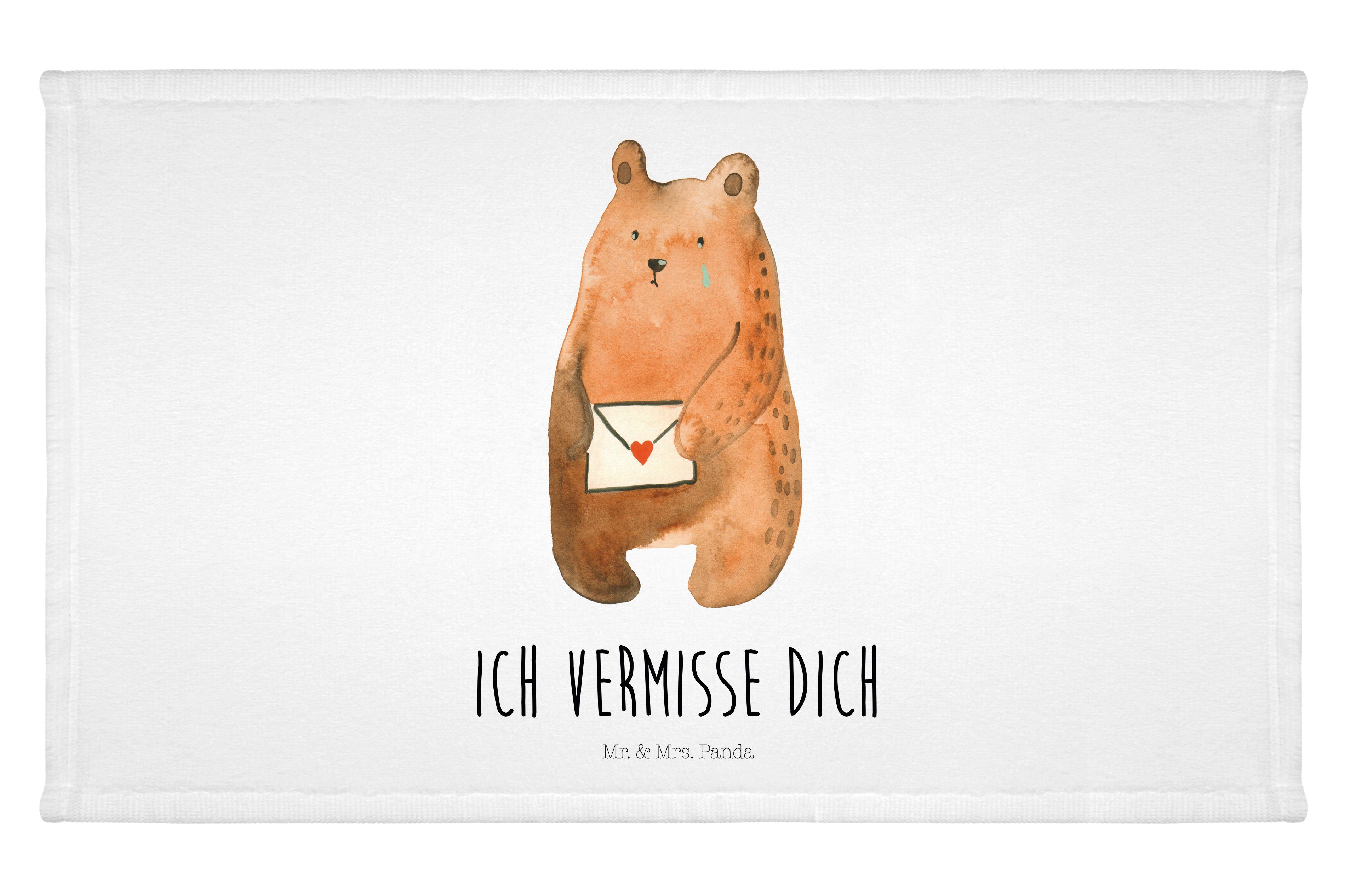 & Liebeskummer, Weiß Kinder Liebesbrief-Bär (1-St) - Mrs. Panda Mr. - Fro, Handtuch, Geschenk, Handtuch