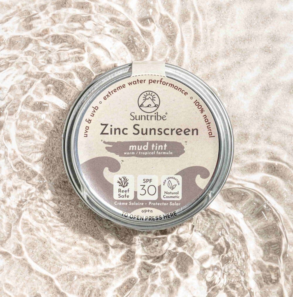 Suntribe Sonnenschutzcreme BIO Mineralisch Zinksonnencreme Gesicht & Sport LSF 30 Farbe Getönt, 1 Aluminiumdose 15 g, 100% Natur