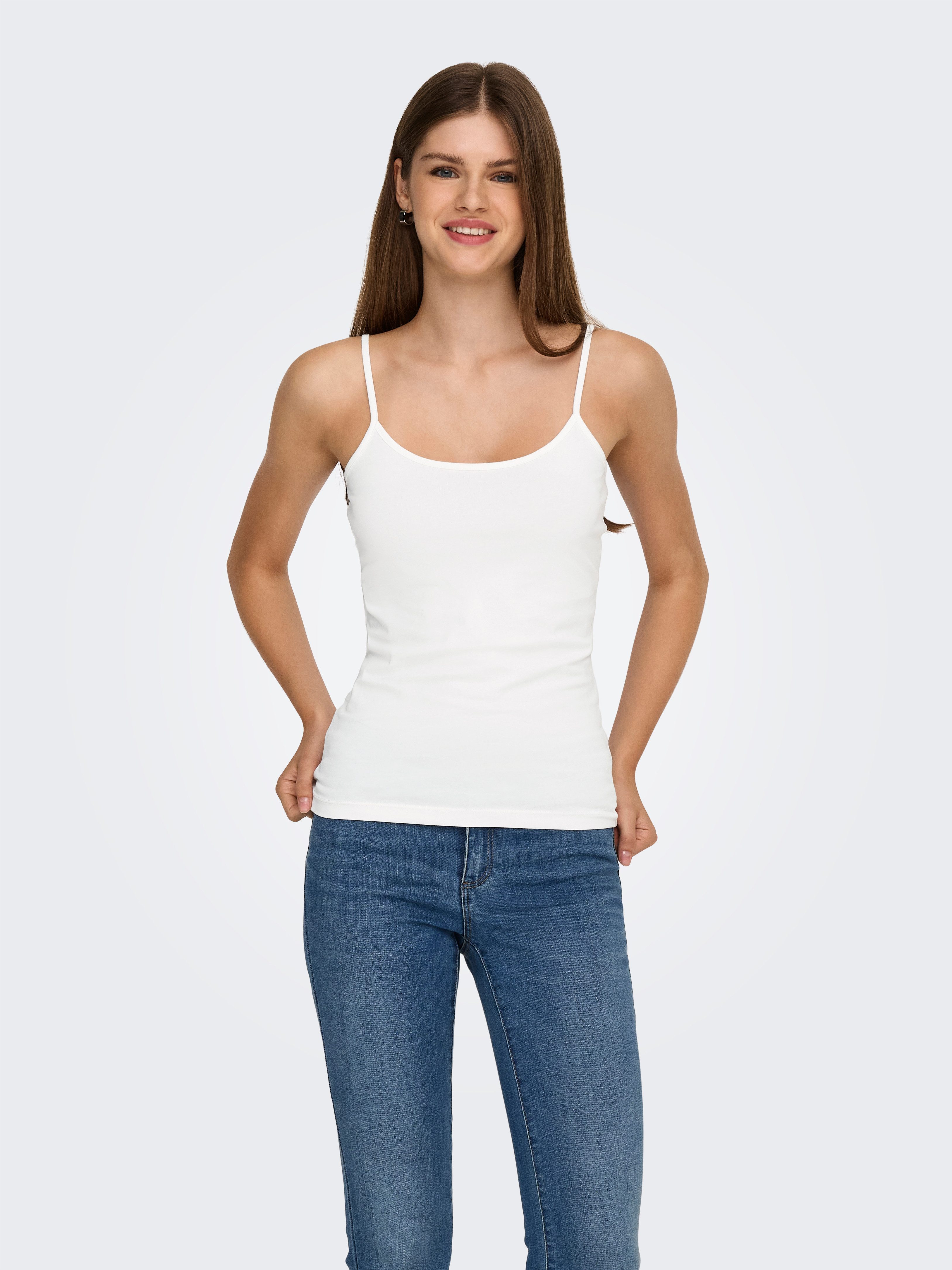 JDY Tanktop JDYAVA SINGLET JRS NOOS Baumwollmischung, regular fit