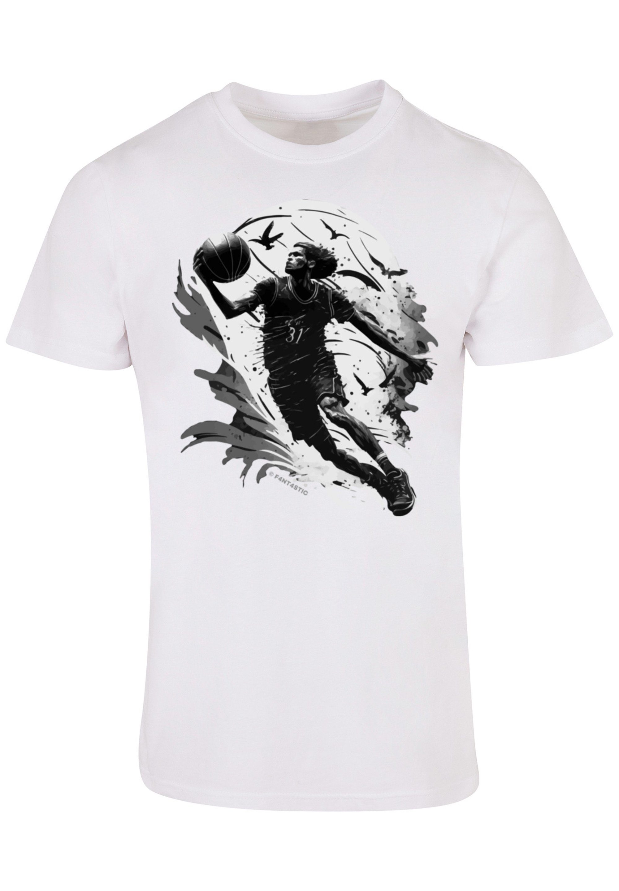 Spieler Print Basketball weiß F4NT4STIC T-Shirt