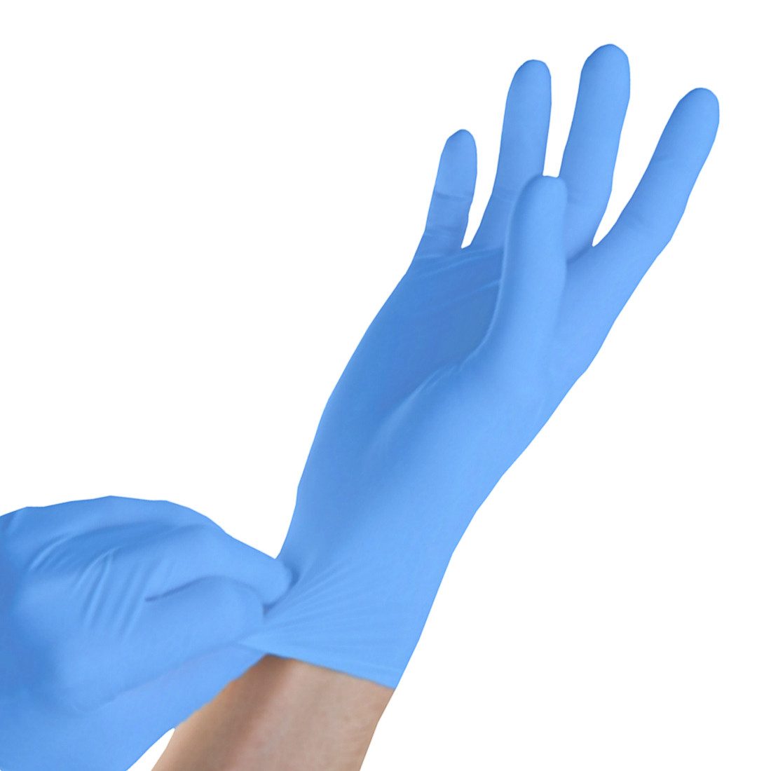 SFM ® Nitril-Handschuhe SOFTLIGHTS : puderfrei F-tex blau Einmalhandschuhe Einweghandschuhe – Bild 3 von 4