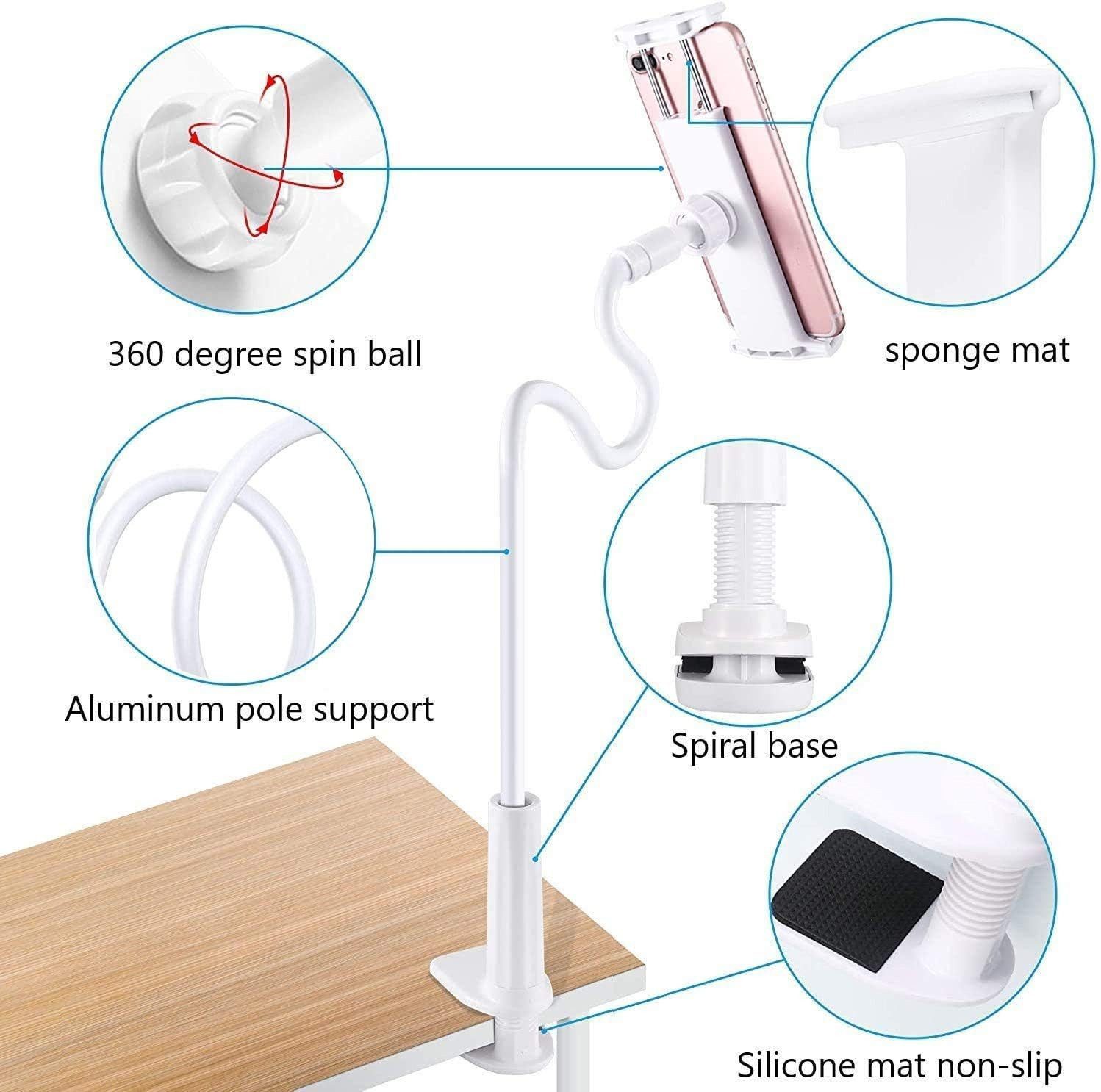 Luckice Handy-Halterung Flexibler Schwanenhals-Handyhalter Gooseneck Handyhalter, (Höhenverstellbar & 360° Drehbar – Universell für iPhone, Samsung, iPad & alle – Bild 5 von 5