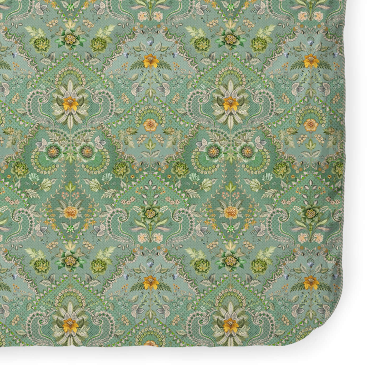 PiP Studio Bettwäsche Bettwäsche Saluti Piccoli Green Perkal, Perkal, 2 teilig, Floral, Blumenmuster, Gestreift