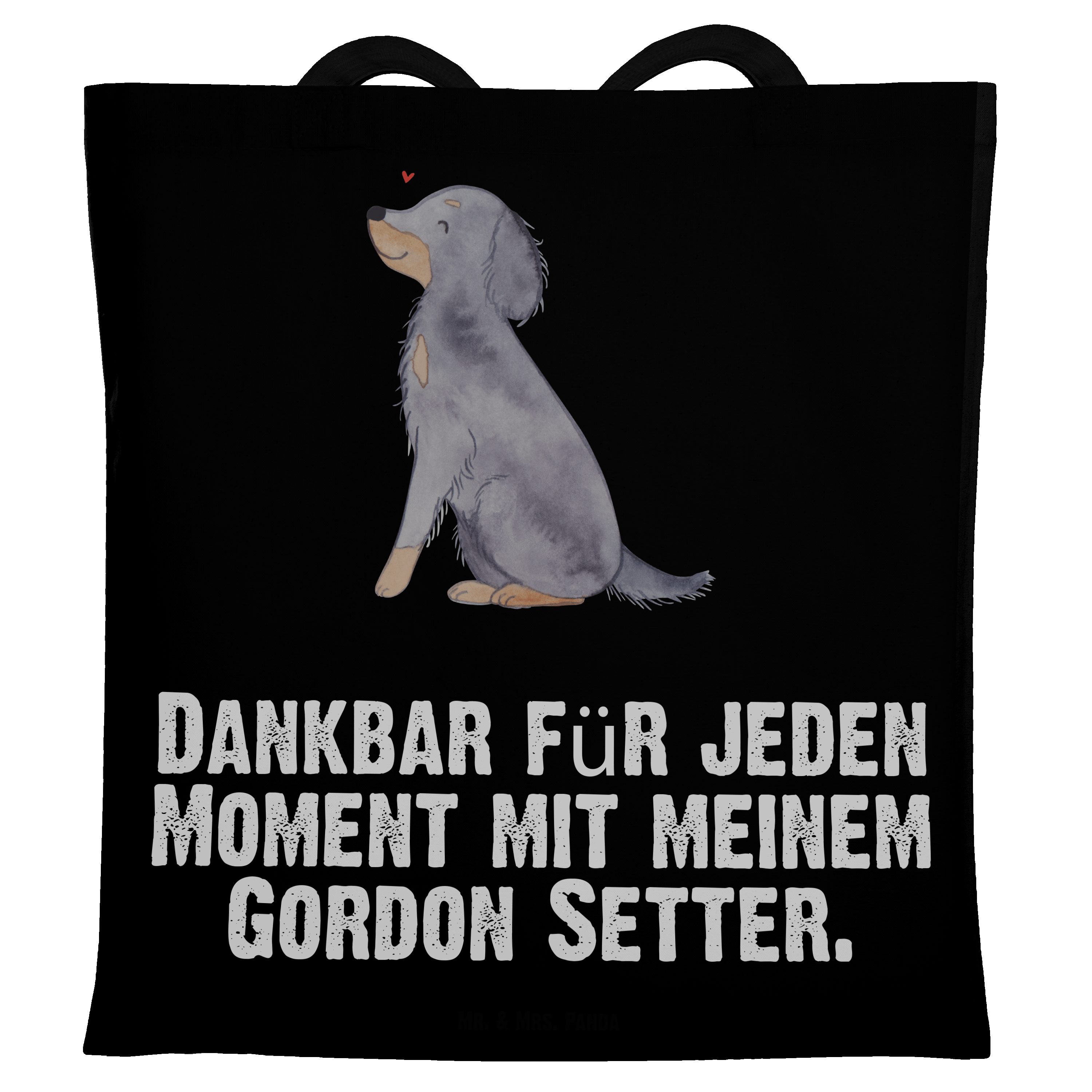 Geschenk, Panda & - Hundebe Hund, - Mr. Tragetasche Mrs. Moment Stoffbeutel, (1-tlg) Setter Gordon Schwarz