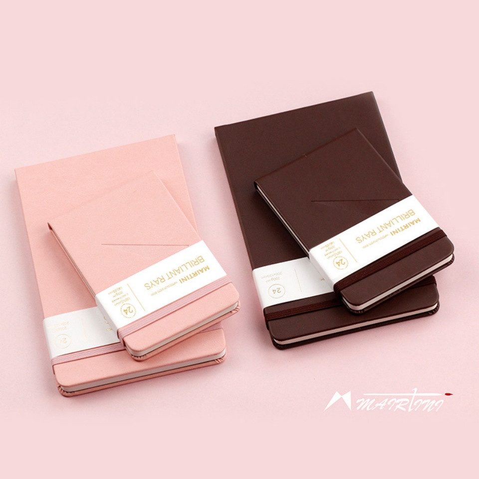 Mairtini Aquarellblock aus 100% Baumwolle - Format A5 oder A6 - in Orange/ Pink/ Grün/ Braun, 24 Blatt, 200g/m², kaltgepresst, ideal für Malen unterwegs