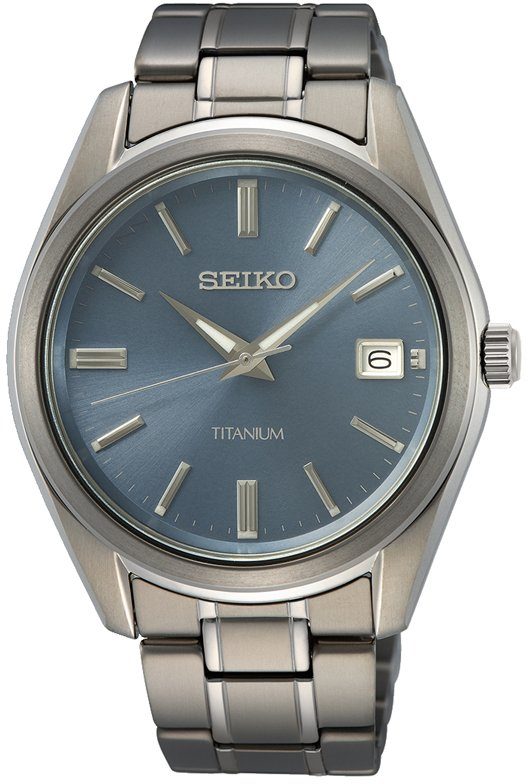 Seiko Quarzuhr SUR371P1, Armbanduhr, Herrenuhr, Titan, Datum, Saphirglas