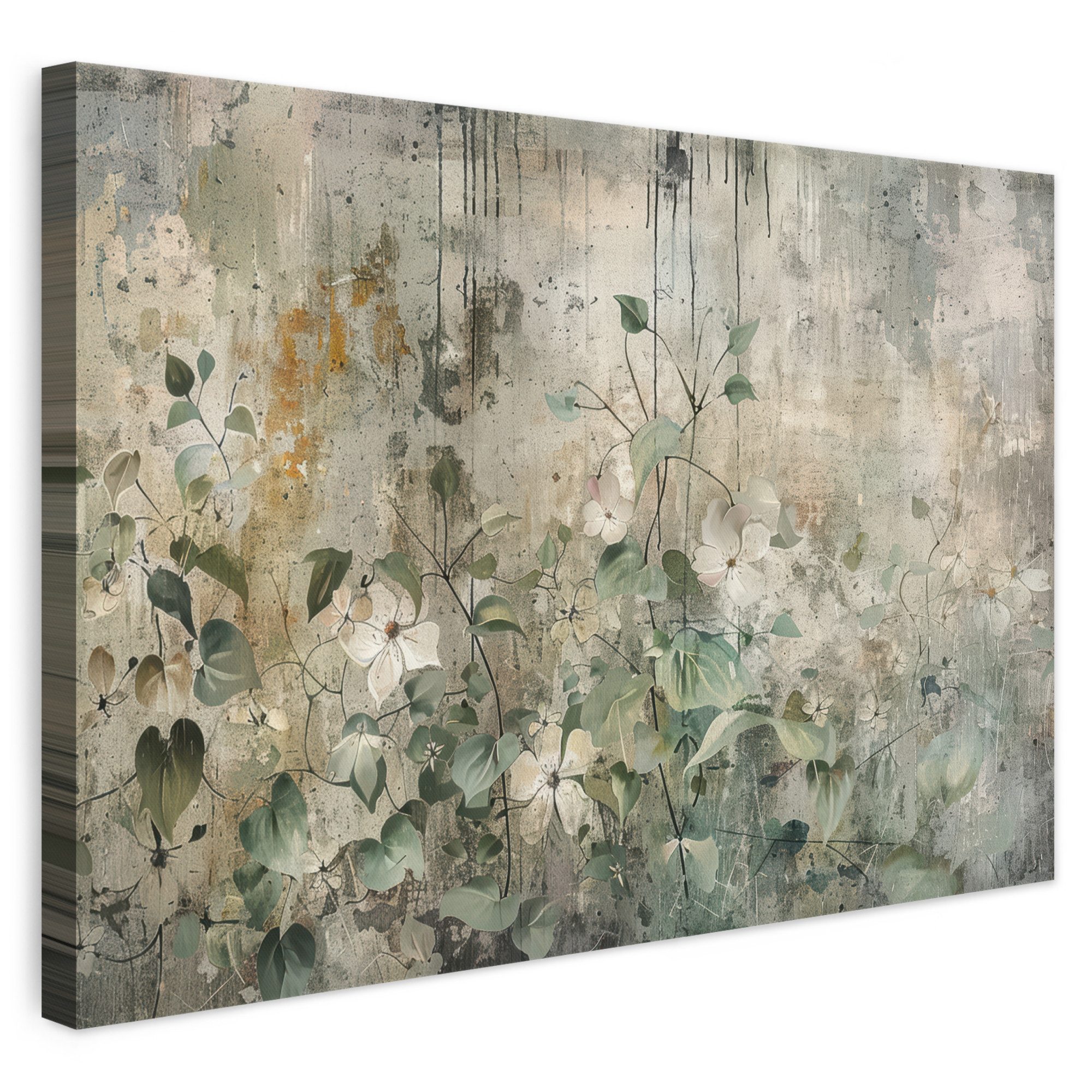 OneMillionCanvasses® Leinwandbild Blumen - Blätter - Abstrakt - Modern, Fotodruck (1 St), Leinwand Bilder Klein, Wand Dekoration Aesthetic 30x20 cm