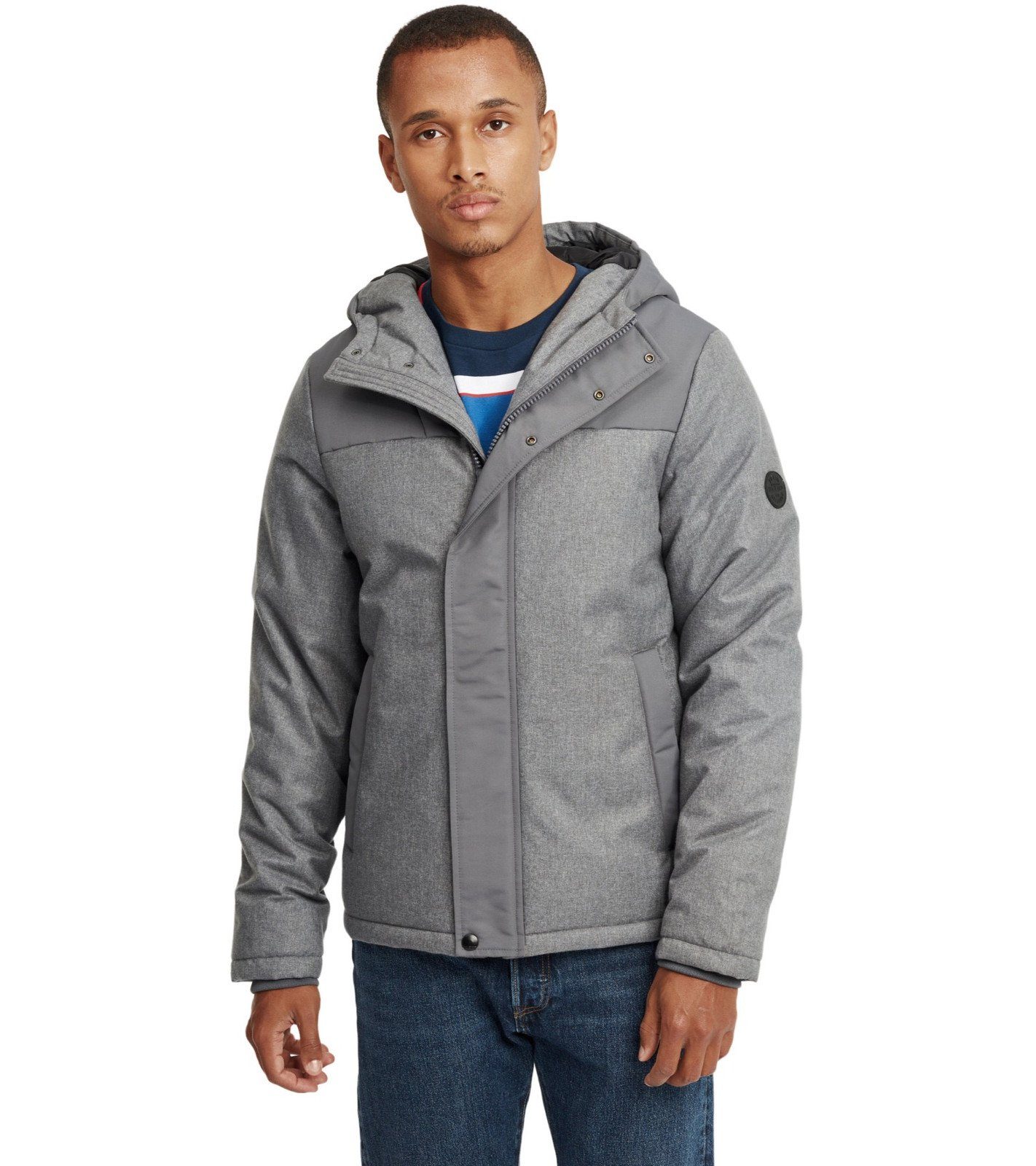 Blend Outdoorjacke BLEND Herren Übergangs-Jacke Hardshell-Jacke Mikell Regular Fit Jacke Grau