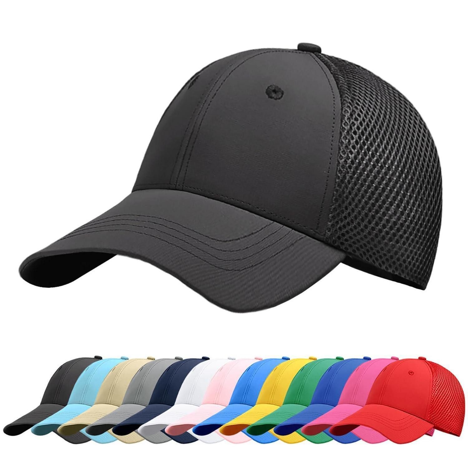 Baseball Cap Baseball Kappe Unisex Verstellbar Atmungsaktiv Einheitsgröße Schwarz