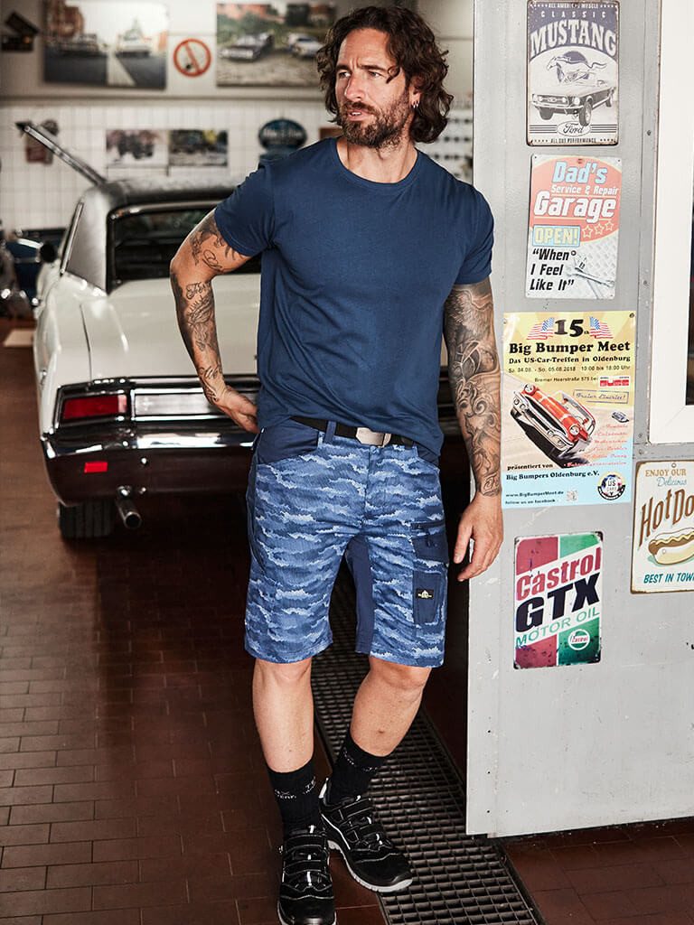 Uncle Sam Рабочие шорты Herren Arbeitshose im zweifarbigen Design - Kurze Hose mit Taschen