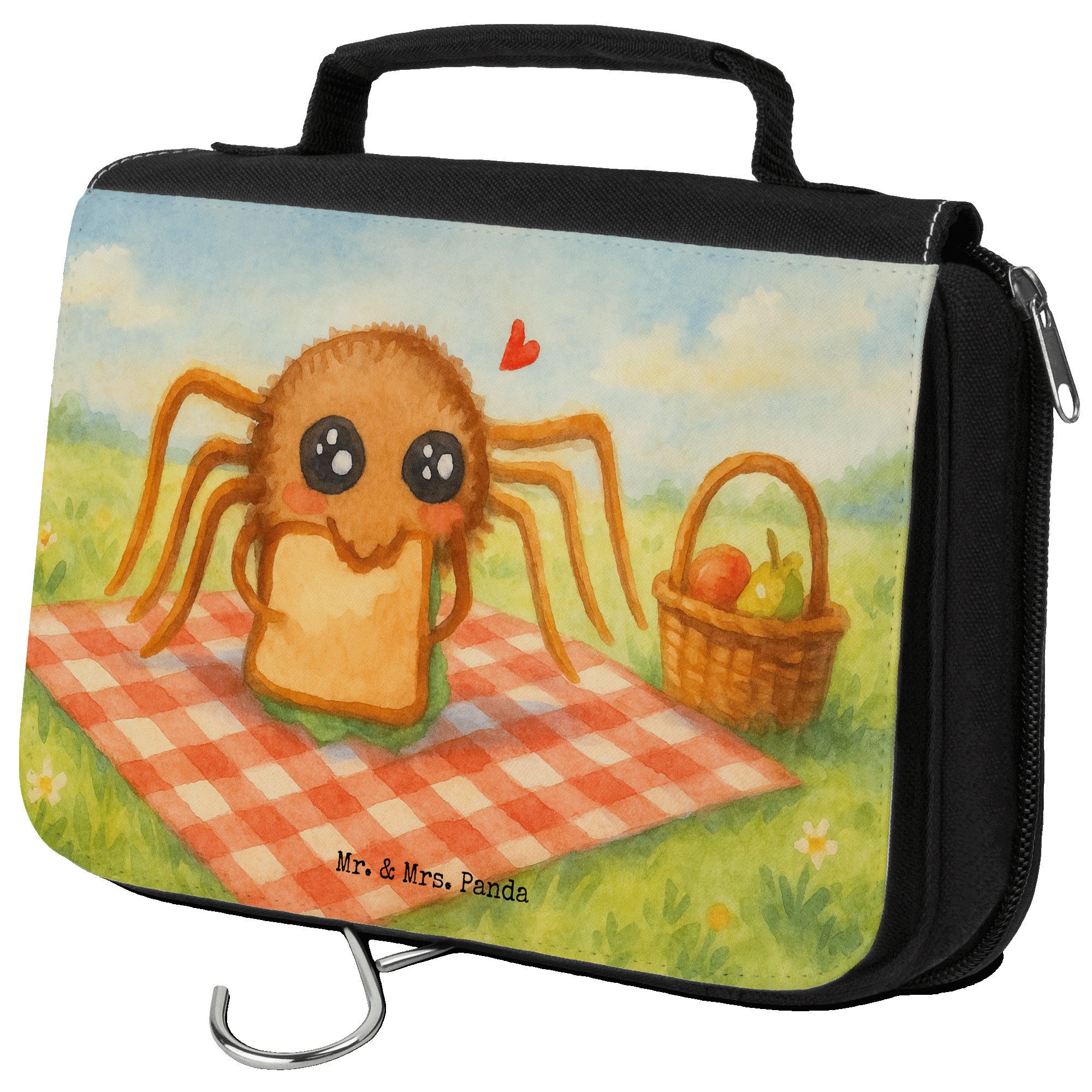 Mr. & Mrs. Panda Kulturbeutel Spinne Agathe Sandwich Design, kulturtäschchen, Weiß, kosmetiktäschch (Packung), Reise-Kulturtasche duschbeutel hygienetasche