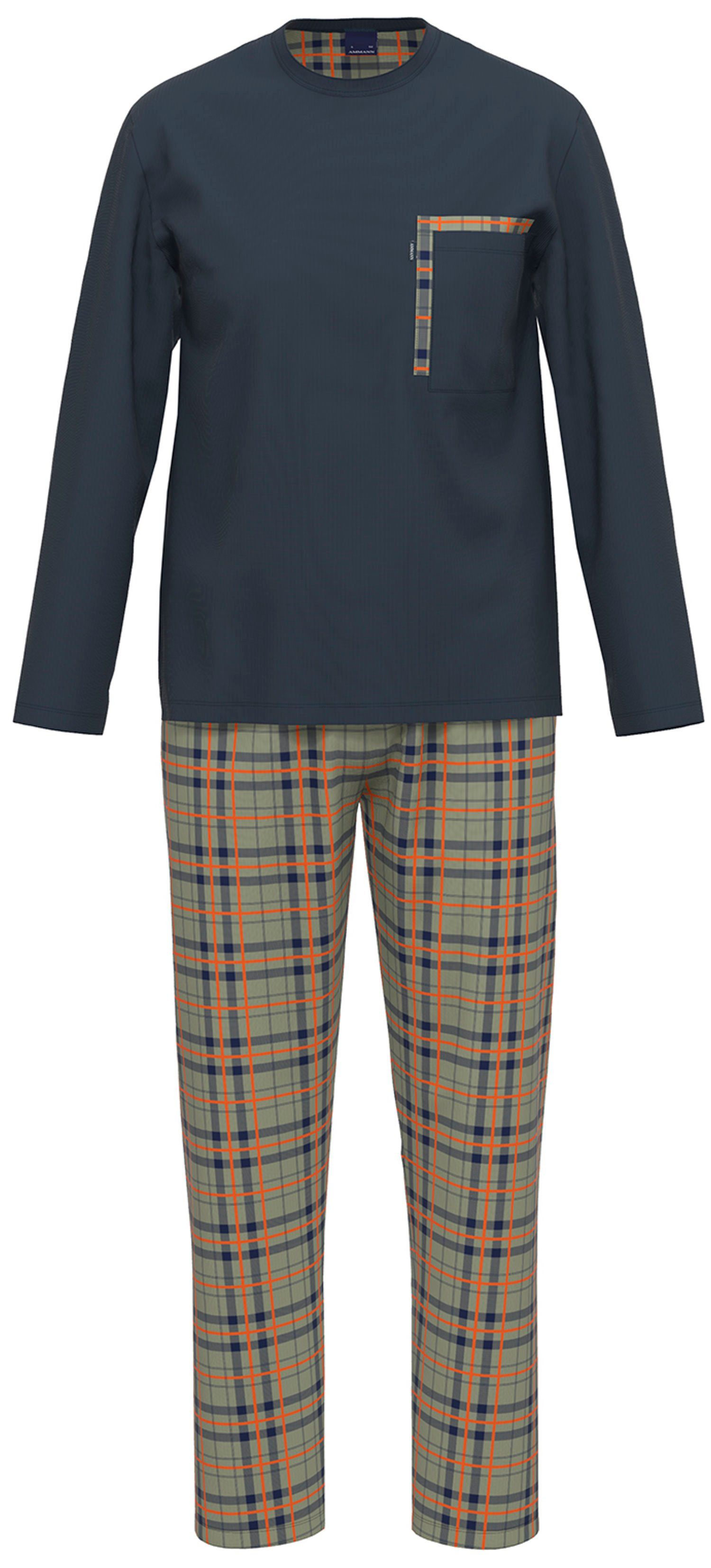 tlg) Ammann (2 Schlafanzug Baumwolle Schlafanzug Herren