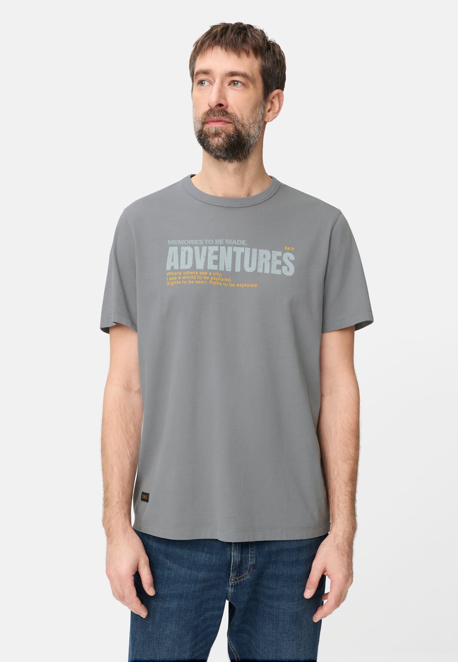 camel active Print-Shirt mit Backprint Kurzarm