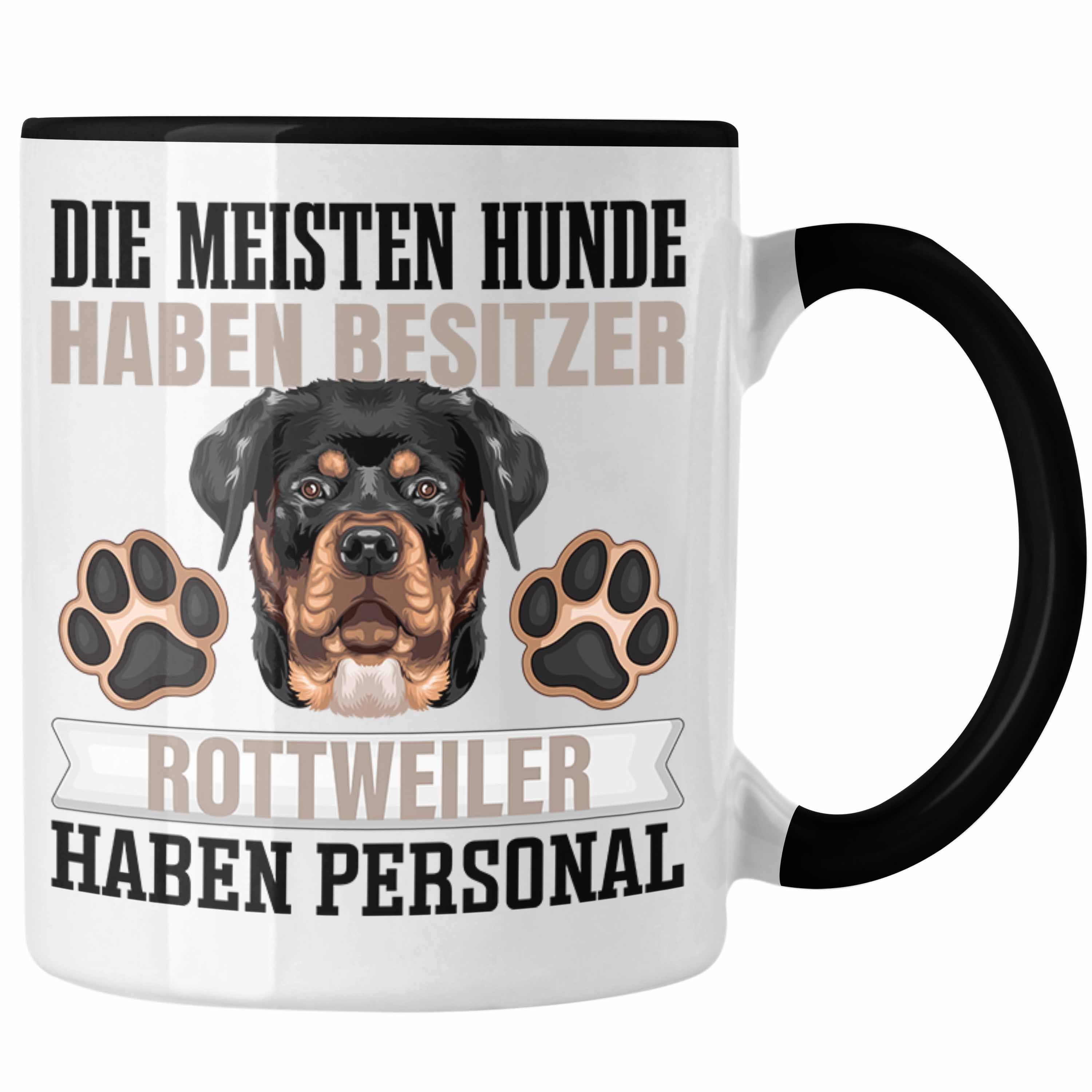 Trendation Tasse Rottweiler Besitzer Tasse Geschenk Lustiger Spruch Geschenkidee Besitz Schwarz