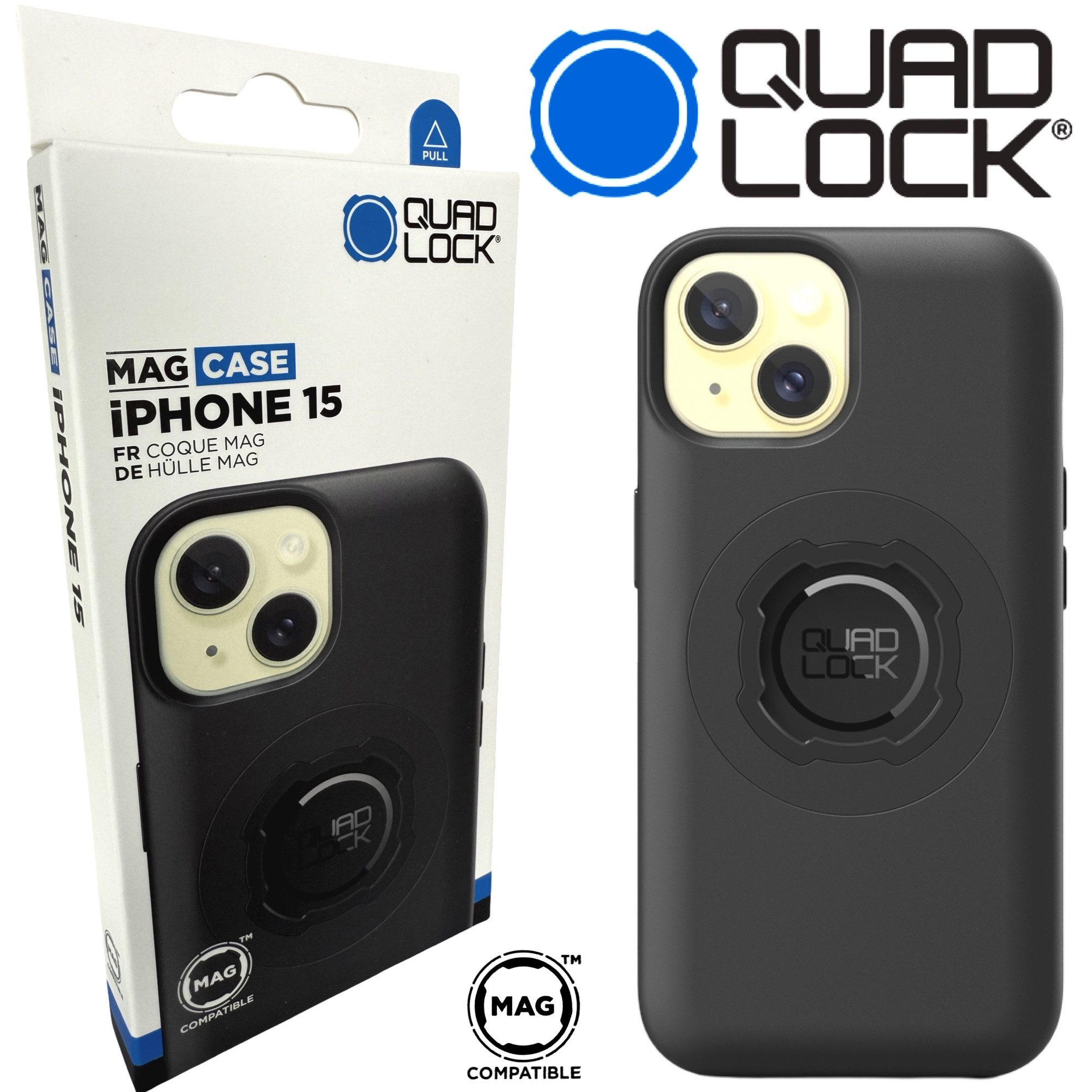 Quad Lock Handy-Halterung QUAD LOCK MAG Case Handy Schutz Hülle Halter passend für iPhone 15