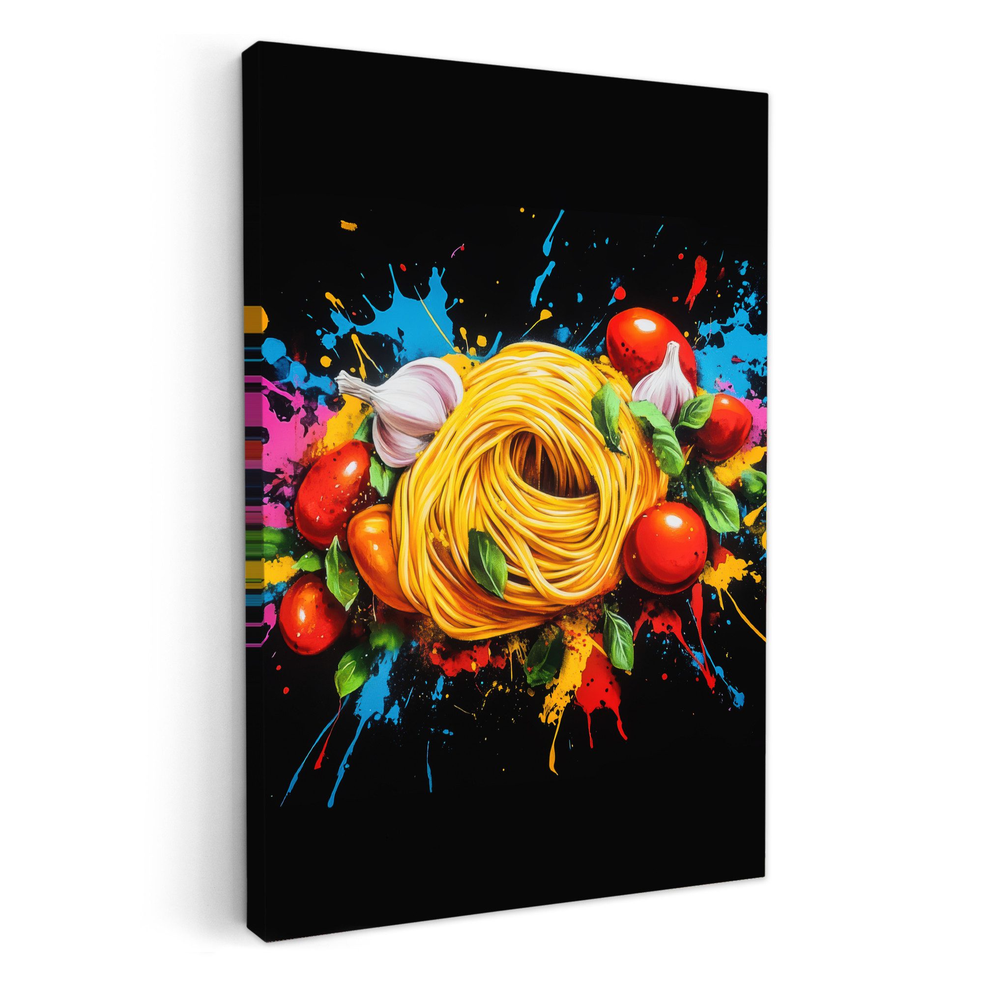 OneMillionCanvasses® Leinwandbild Spaghetti - Graffiti - Farbe - Bunt - Leb günstig online kaufen