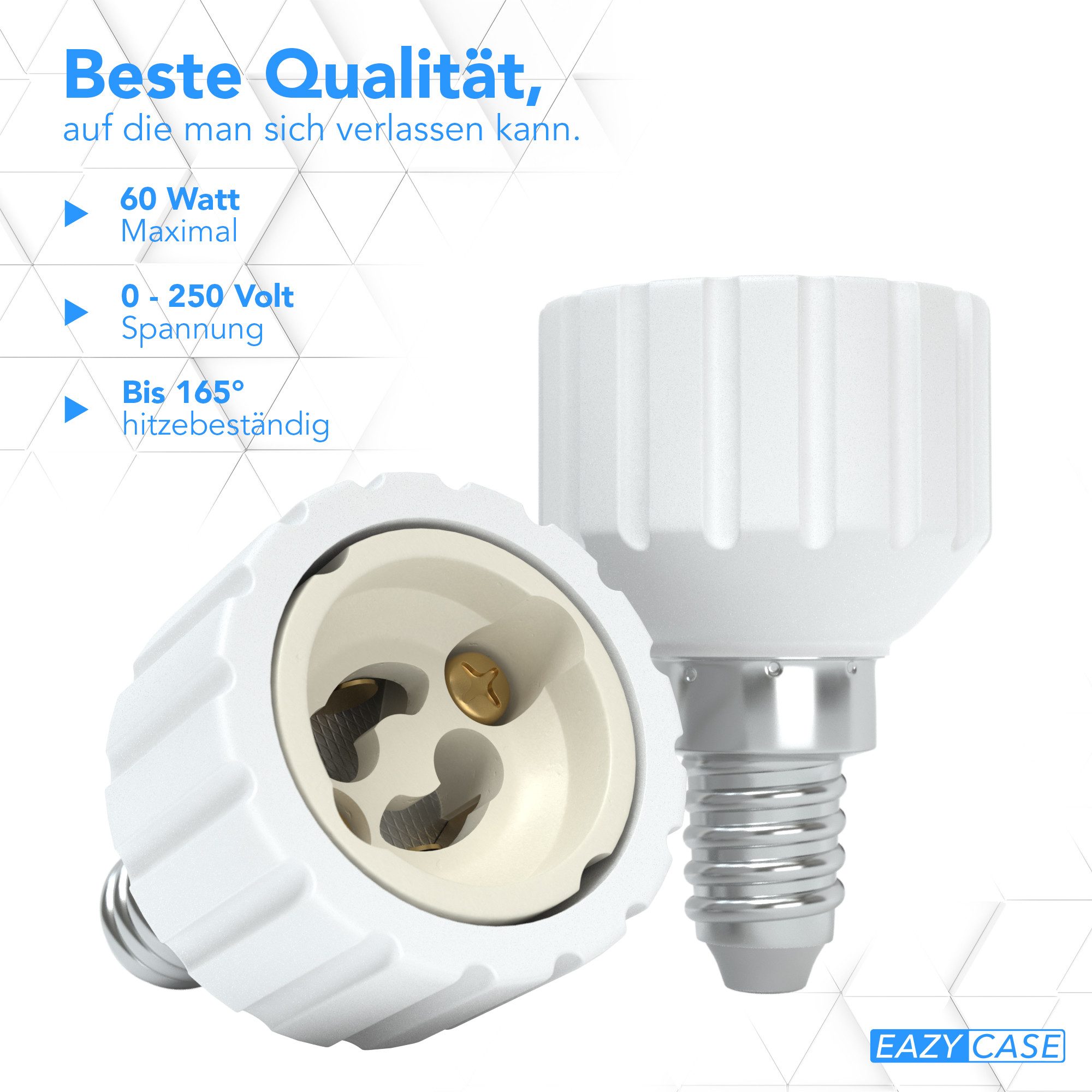 EAZY CASE Lampenfassung Lampensockel Sets E14 auf GU10 Adapter Fassung Lampe Stecker Glühbirne, (Spar-Set), Lampenadapter E14 zu GU10 Adapter Lampen LED Halogen Energiesparlampen