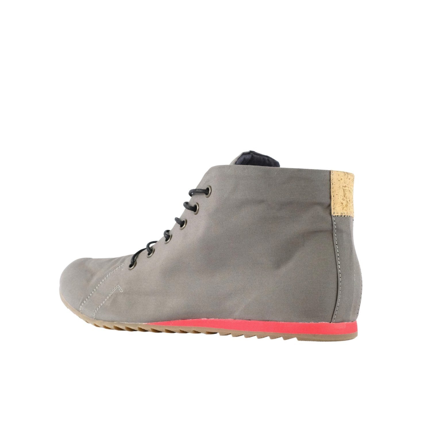 Red aus SORBAS Bio-Baumwolle ultraleichte Grey/Poppy '66 Barfußschuh Sneaker