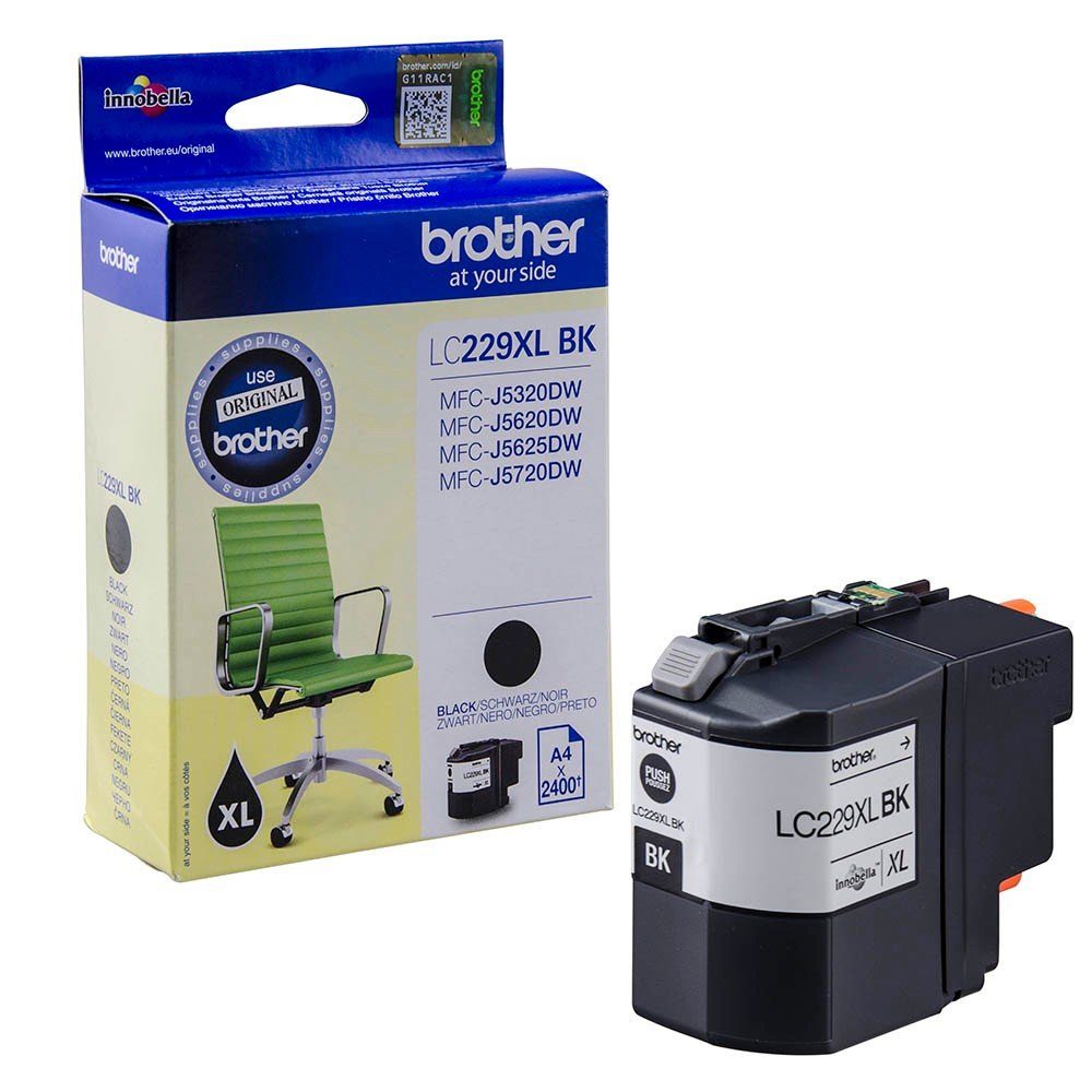 Brother 1 Tintenpatrone LC-229XL ca. 2.400 Seiten - black Tintenpatrone (1 Farbe (LC-229XLBK), 1-tlg)
