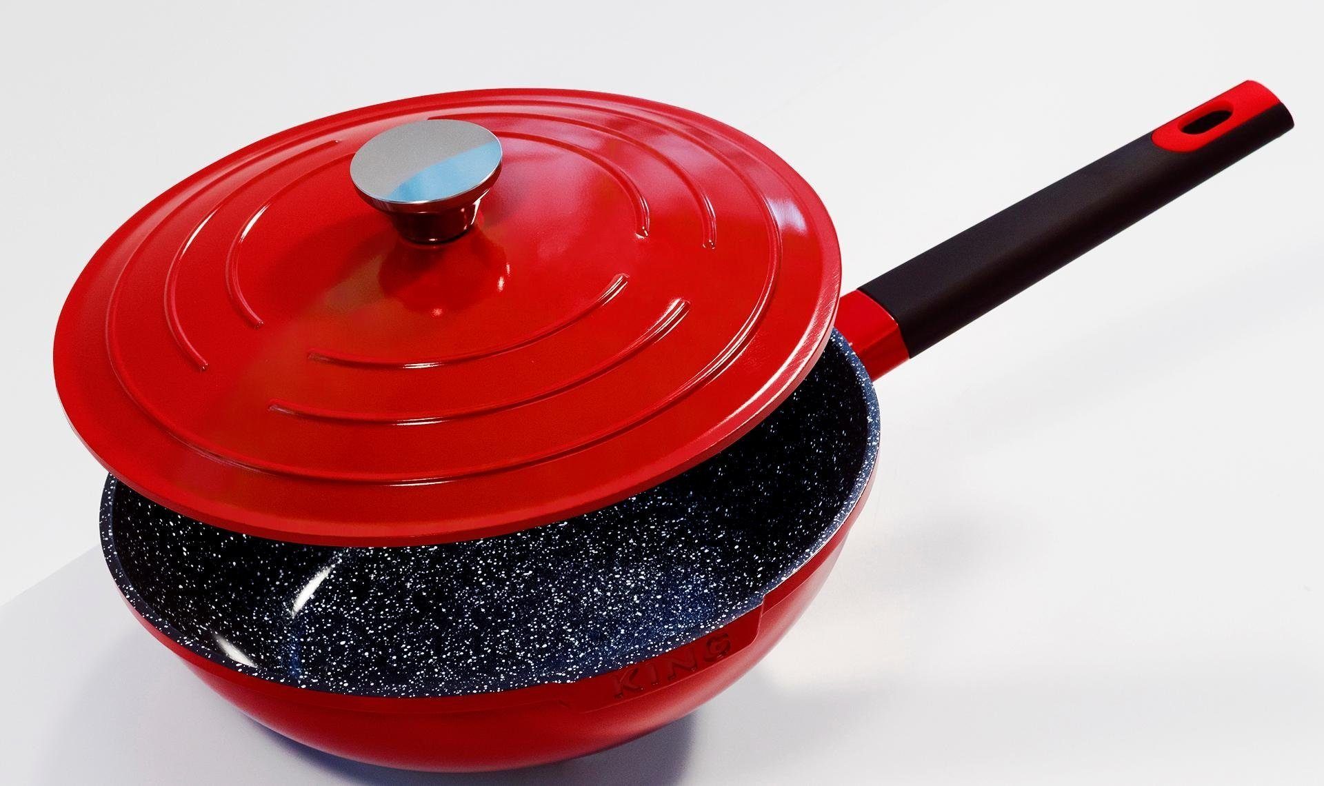 KING Wok Shine Red, Aluminiumguss (1-tlg), Ø 28 cm, Induktion