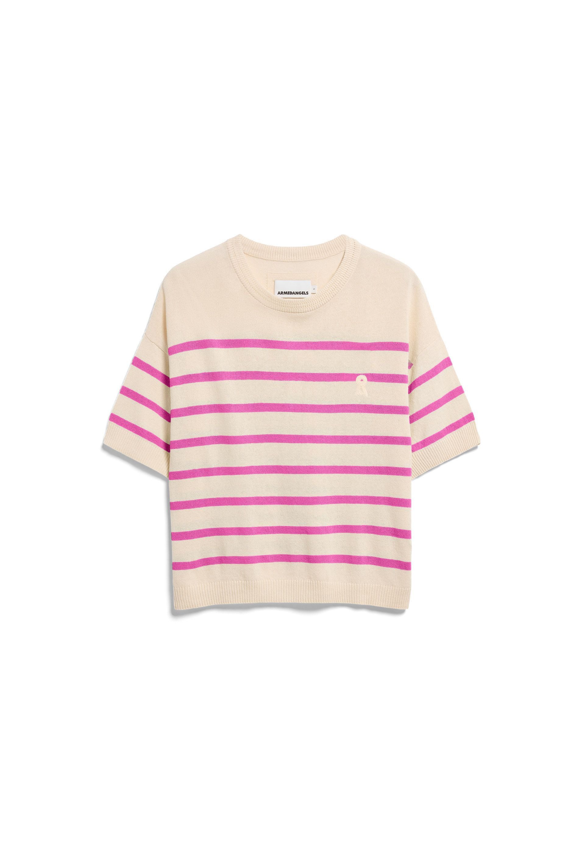 T-Shirt STRIPE Strickshirt aus Leinen-Mix
