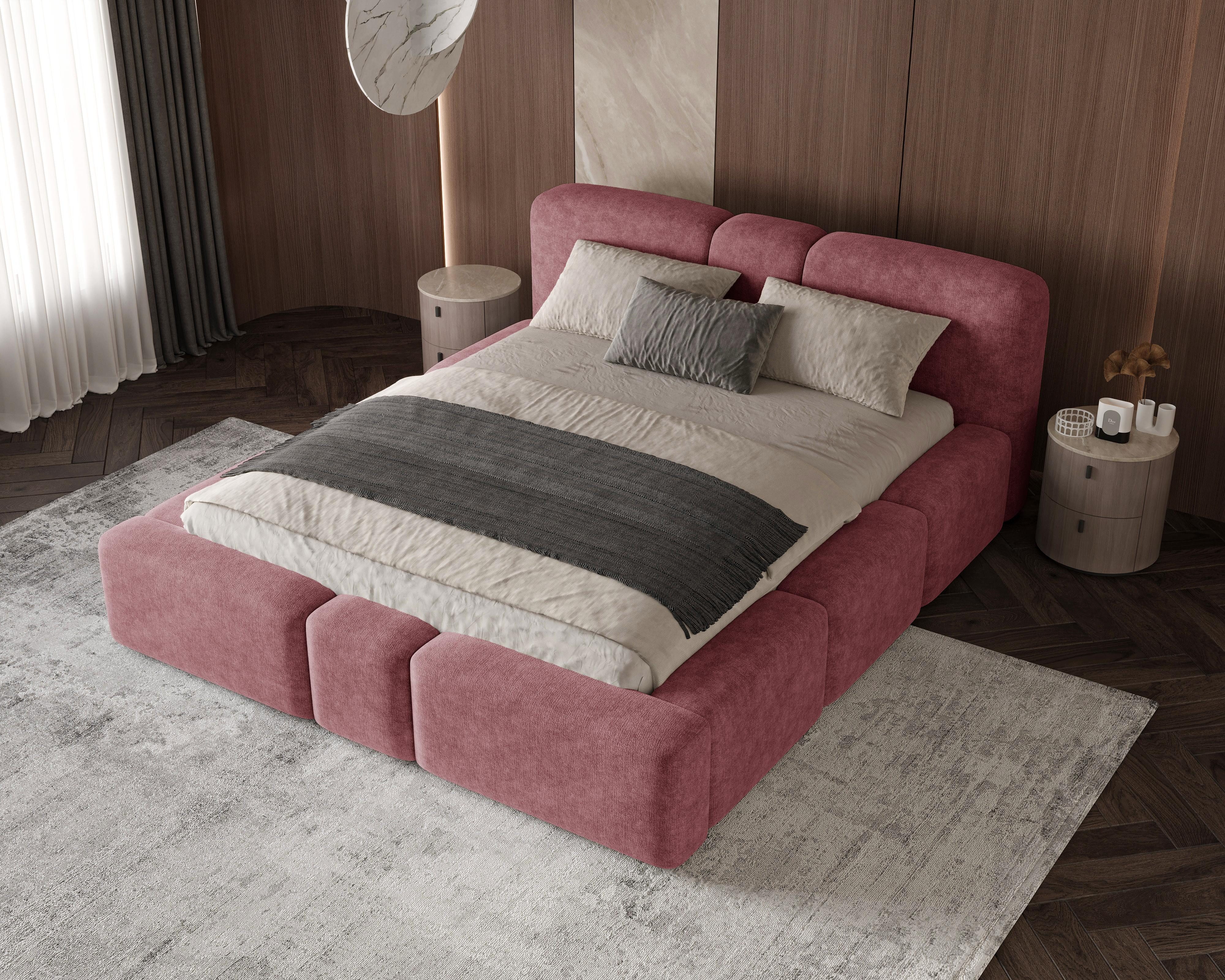 Chilly Möbel Polsterbett Designer Doppelbett mit XXL Bettkasten & Lattenrost (Boxbett ohne Matratze Metallrahmen 13 Farben, 1-tlg., 140x200 160x200 180x200 200x200cm), Gasdruckfeder Kopfteil Stauraum Doppelbett