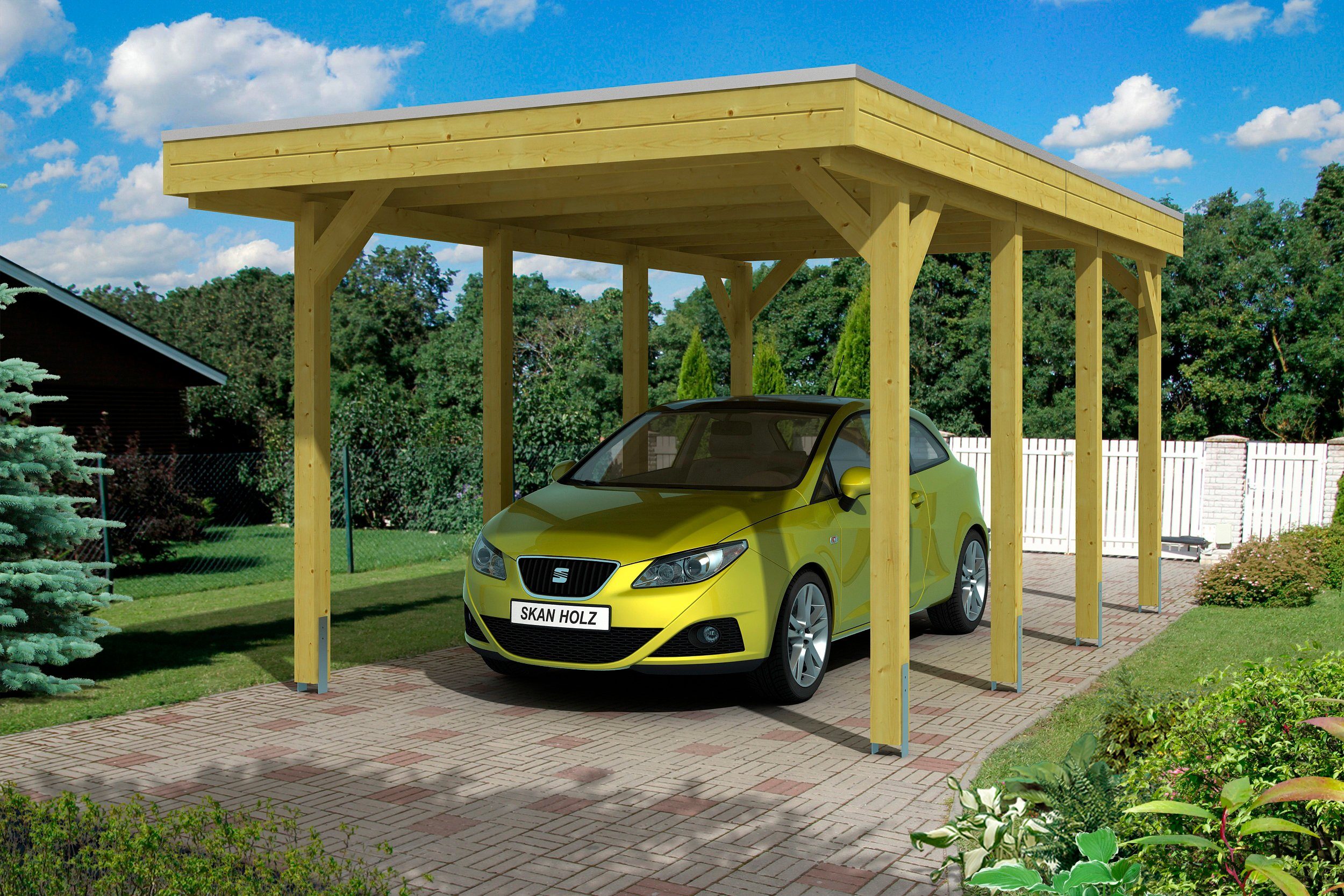Skanholz Einzelcarport Friesland, BxT: 314x555 cm, 210 cm Einfahrtshöhe