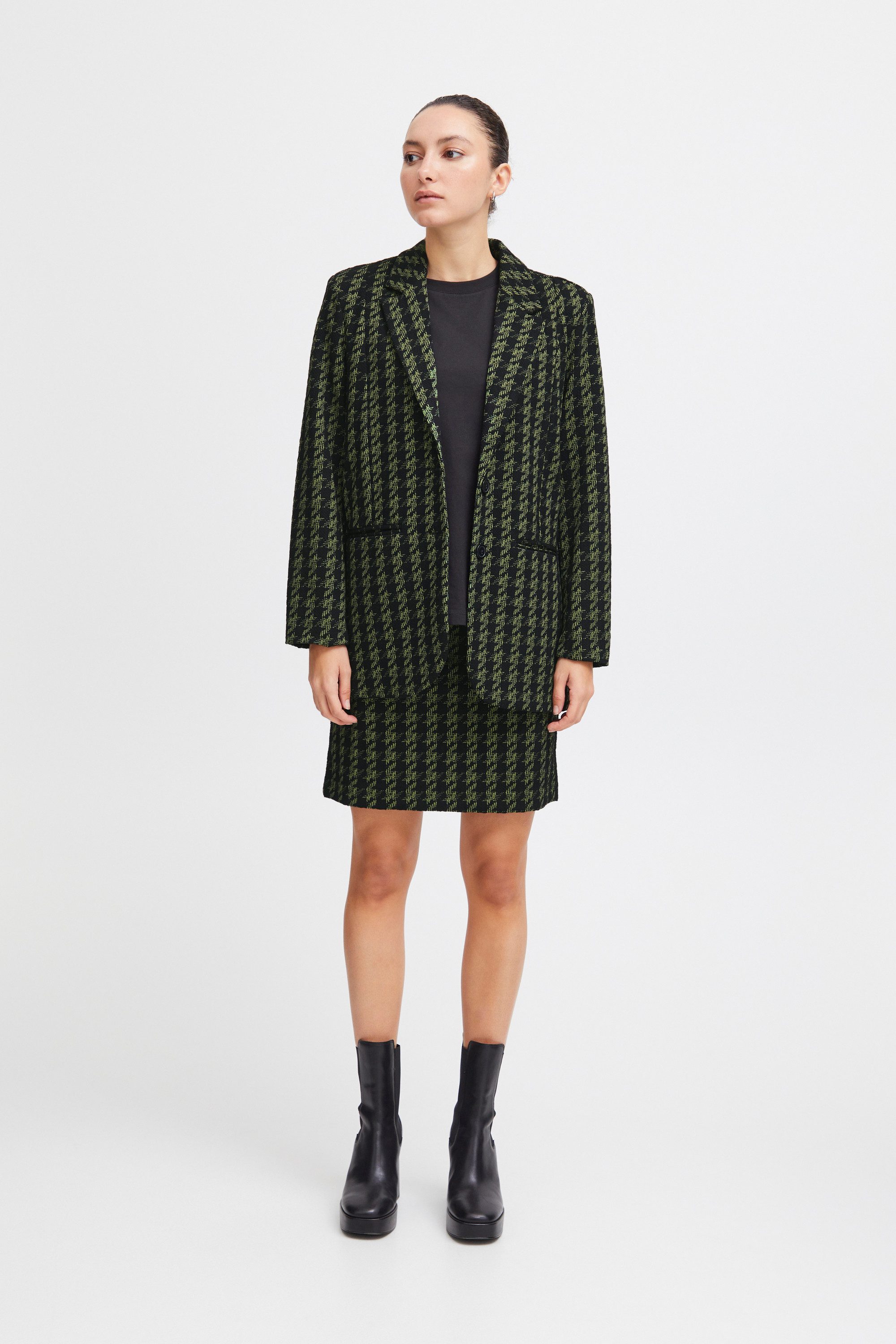 ICHI Jackenblazer IHKATE HOUNDSTOOTH OVERSIZE BL