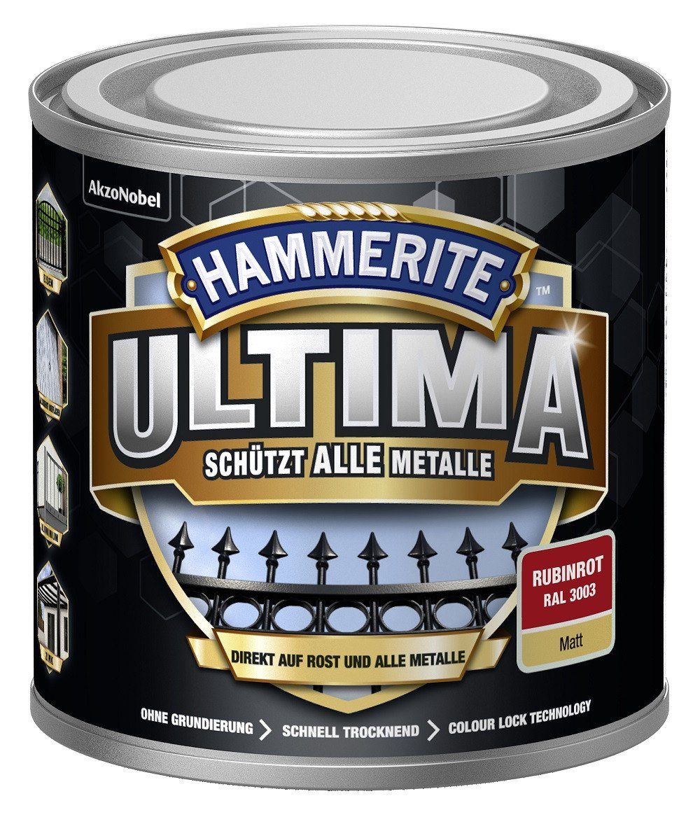 Hammerite  Metallschutzlack Hammerite Metallschutzlack ULTIMA matt rubinrot
