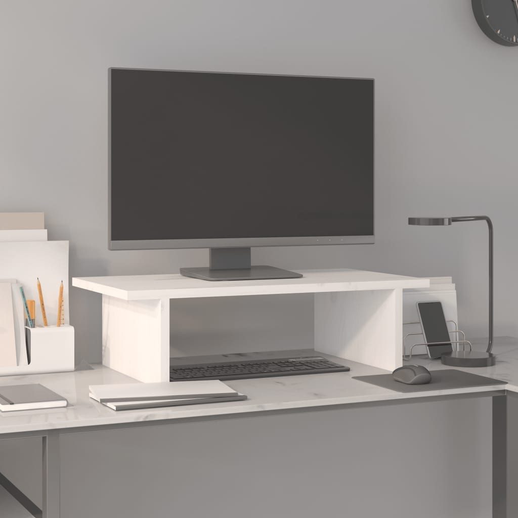 vidaXL Monitor-Halterung 50 x 27 x 15 cm Monitorständer Weiß 50x27x15 cm Massivholz Kiefer Erhö, (1-tlg)