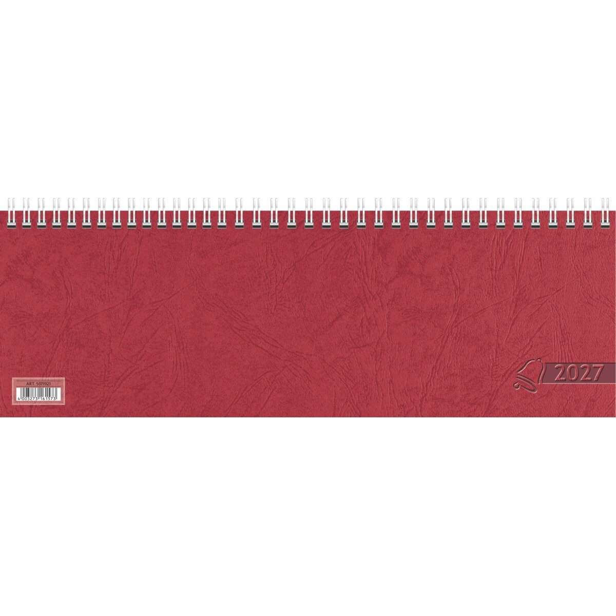 GLOCKEN Schreibtischkalender Querkalender 29,7x10cm 1 Woche auf 1 Seite rot Kalendarium 2027