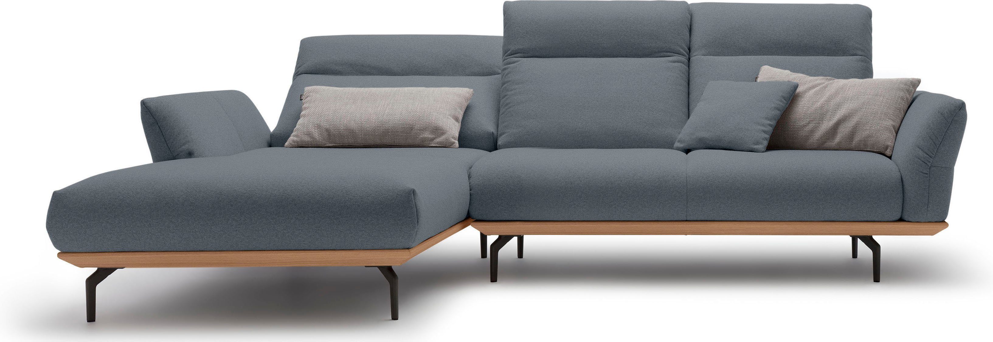 umbragrau, Sockel Alugussfüße Ecksofa sofa hülsta Breite hs.460, Eiche, in cm in 298
