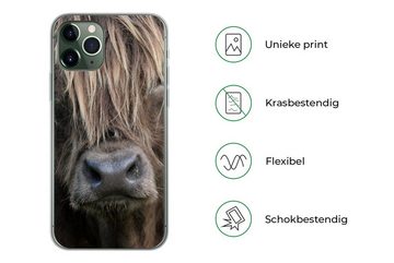 MuchoWow Handyhülle Schottischer Highlander - Braun - Nase, Handyhülle Apple iPhone 11 Pro, Smartphone-Bumper, Print, Handy